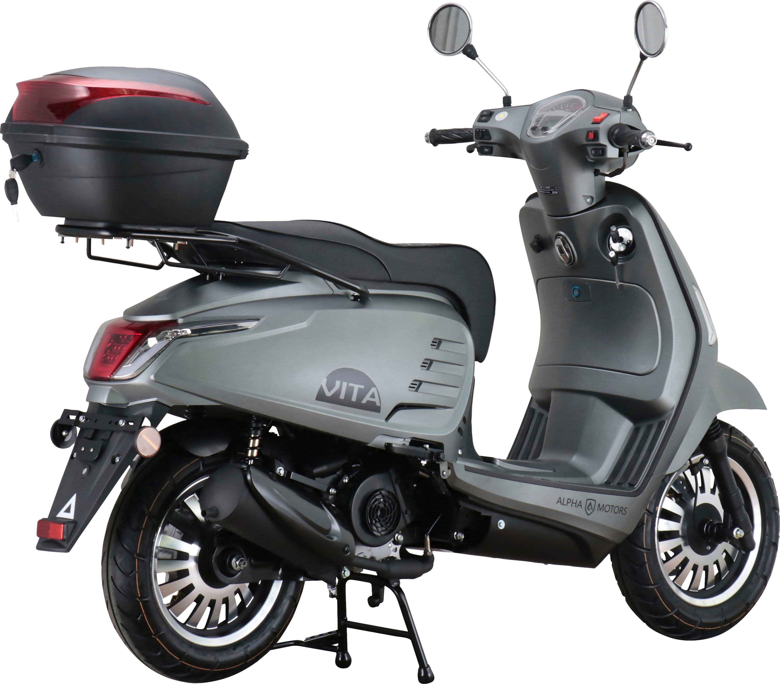 Euro Vita, Alpha 45 ccm, 50 Motorroller Motors inkl. Topcase 5, km/h,