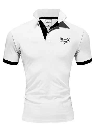 REPUBLIX Poloshirt MATEO Herren Basic Kurzarm Kontrast Polo Hemd