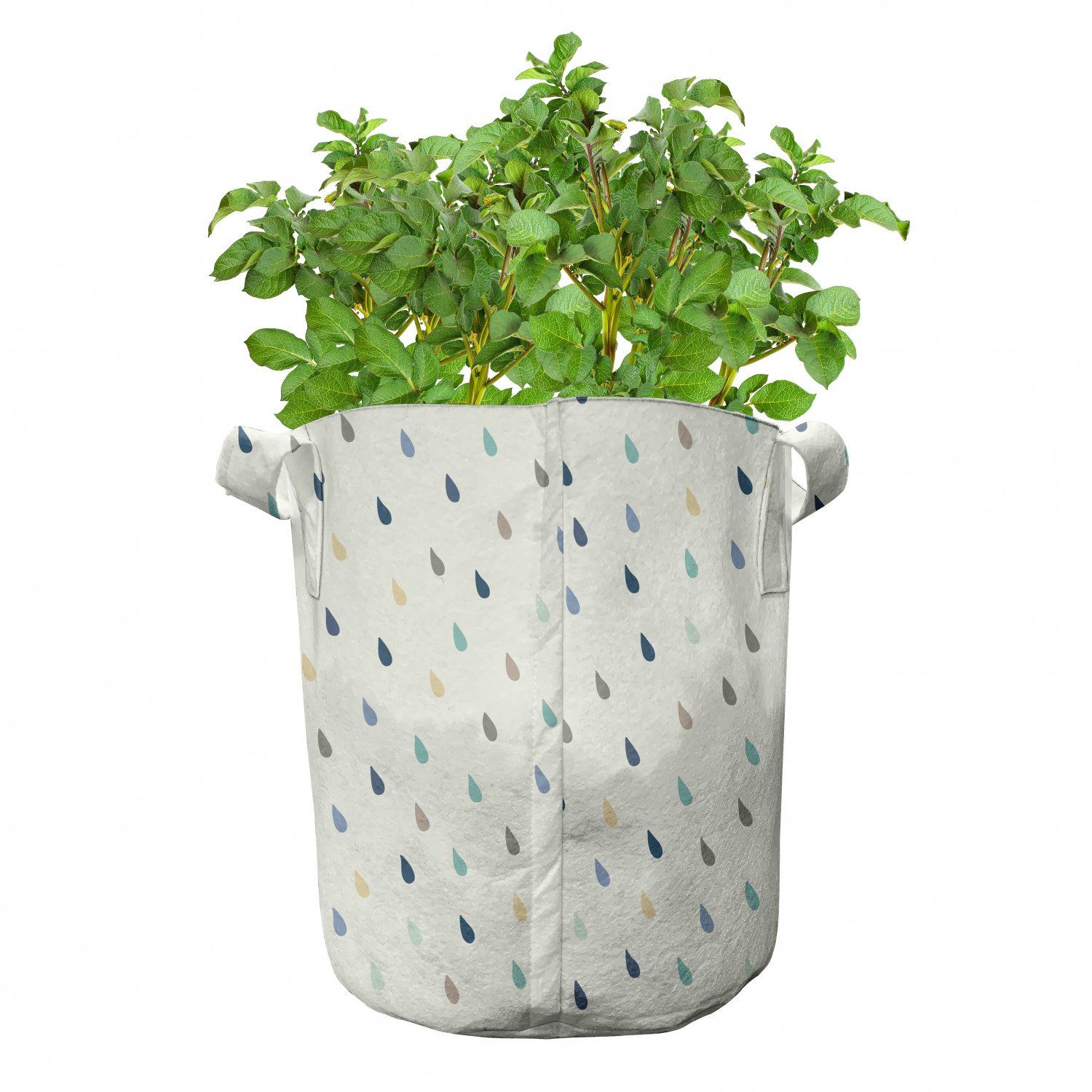 Abakuhaus Weiß Stofftöpfe Pflanzen, mit Bunte für Droplet hochleistungsfähig Pflanzkübel Muster Griffen