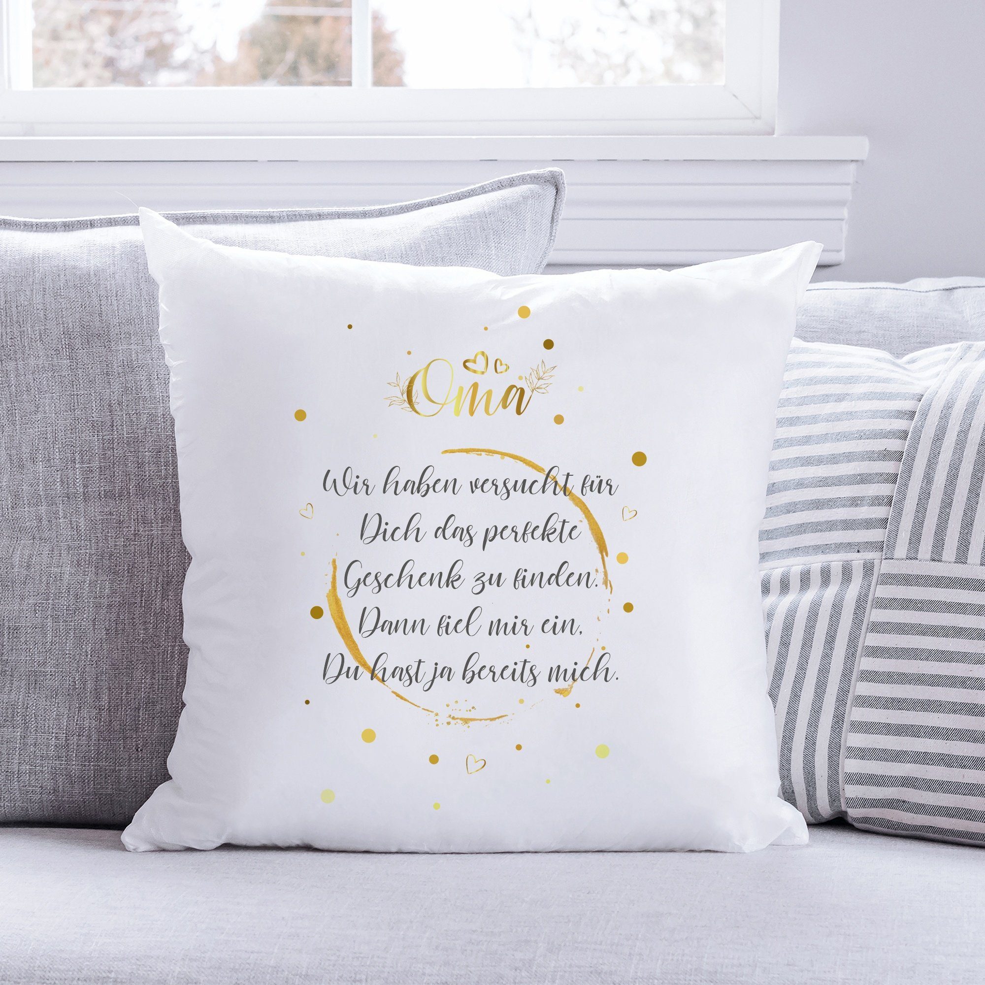 GRAVURZEILE Zierkissen mit Spruch - Ich habe versucht - Geschenk für Freunde & Familie -