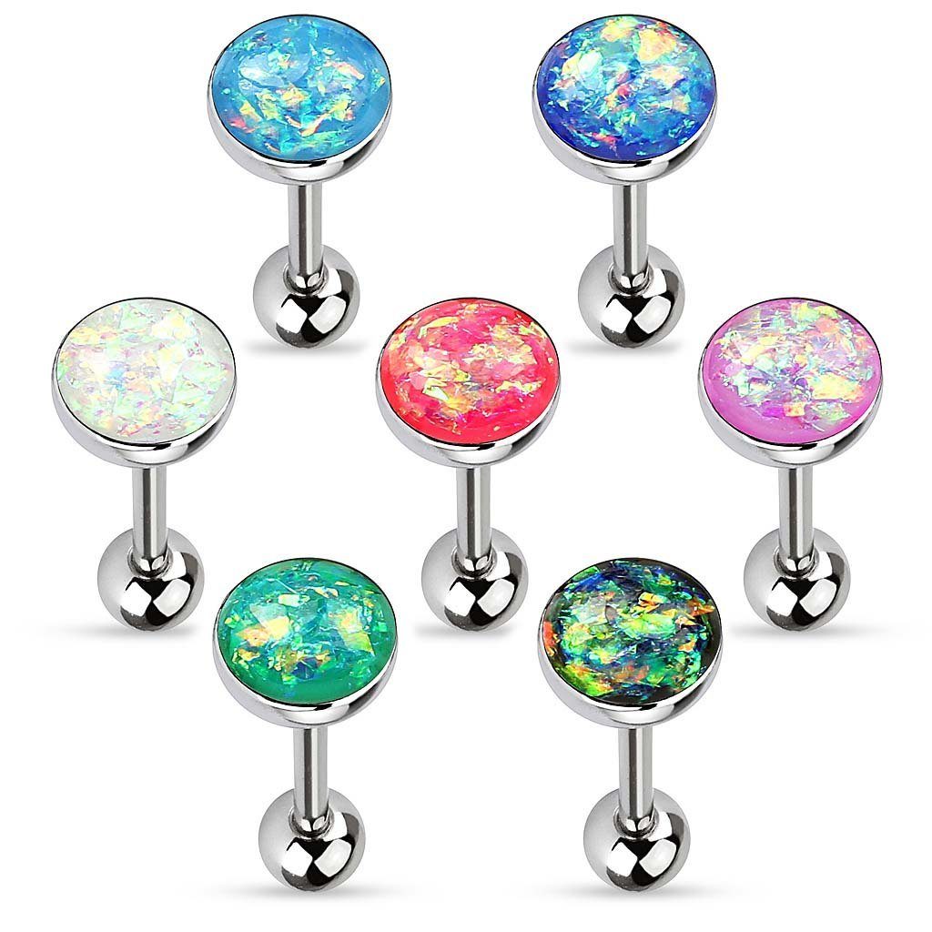 Taffstyle Piercing-Set Zungenpiercing Kugel Multi Opal Kristall Glitter, Pi günstig online kaufen