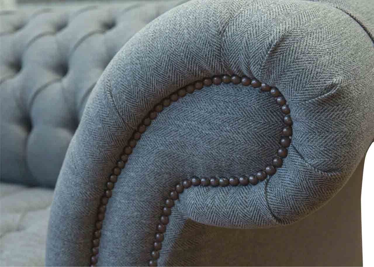JVmoebel Sitzmöbel Europe Sitz Textil Chesterfield Einrichtung Couch Grau, Sofa Made 2 Büro Sofa In