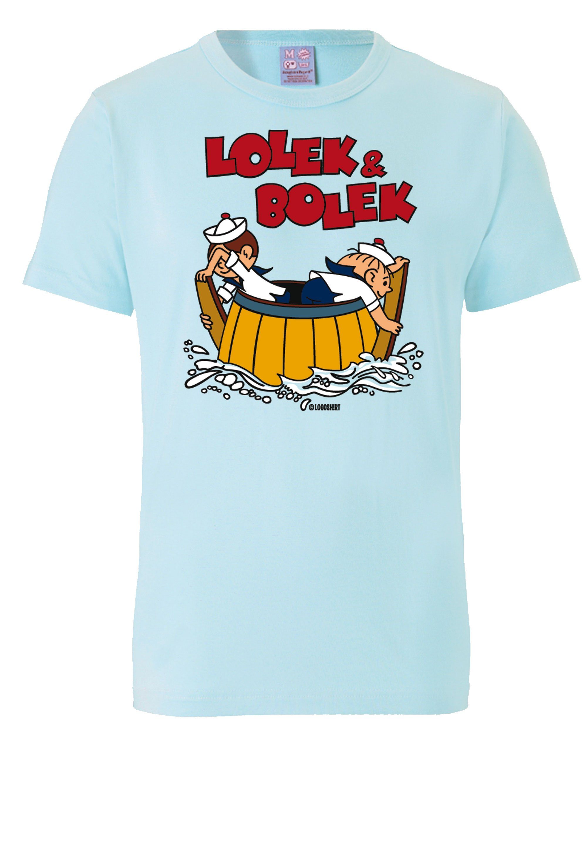 LOGOSHIRT T-Shirt Lolek Comic-Print Auf hoher See – & Bolek mit trendigem