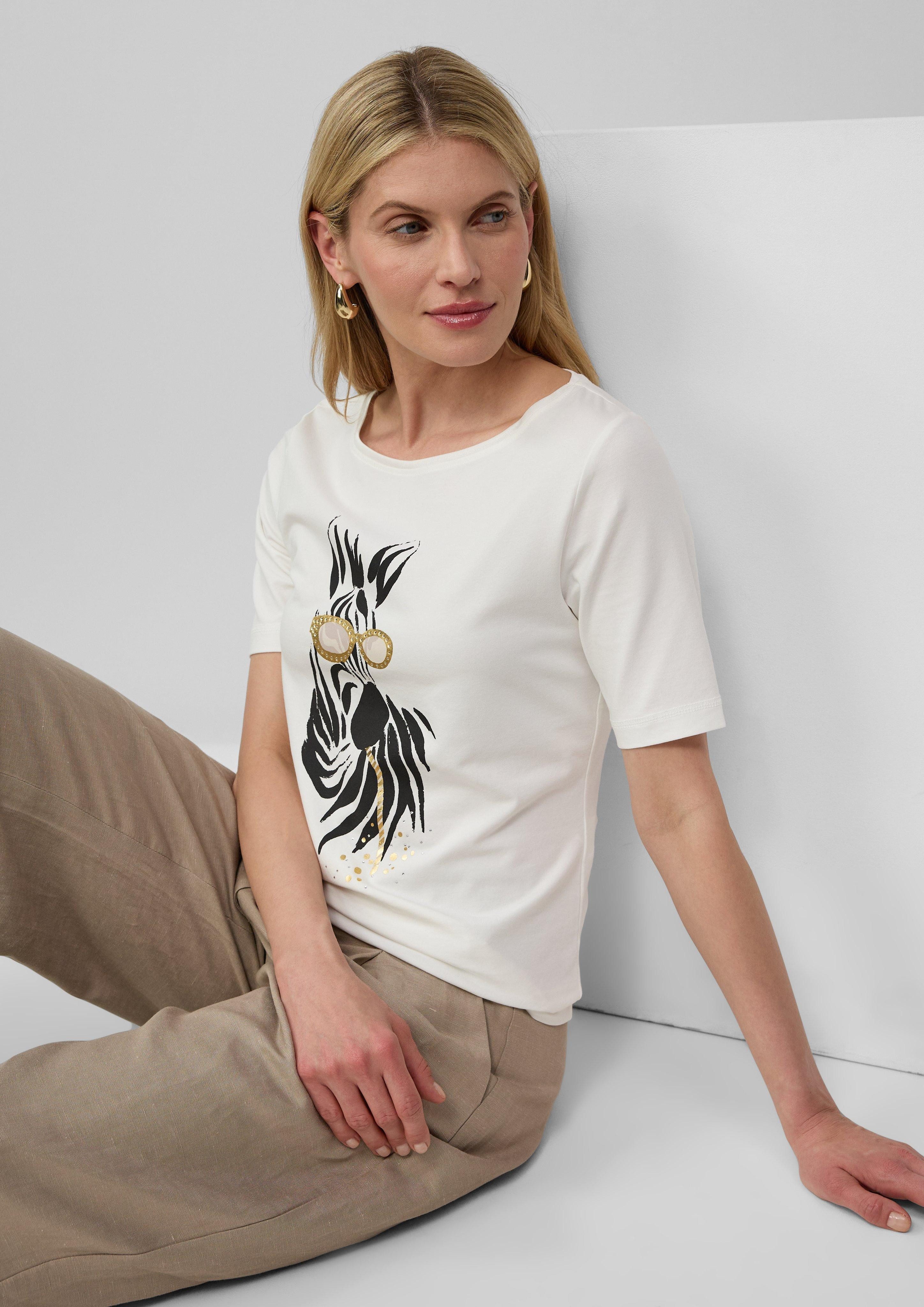 s.Oliver BLACK LABEL Kurzarmshirt Jersey-T-Shirt mit günstig online kaufen