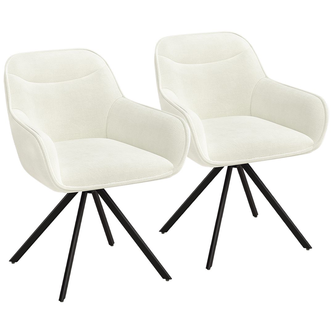 skølm Esszimmerstuhl Thokk Drehstuhl mit Leinenbezug (2er Set, beige, bis 150 kg), Küchenstuhl, höhenverstellbar & drehbar, verfügbar als 4er/6er Set