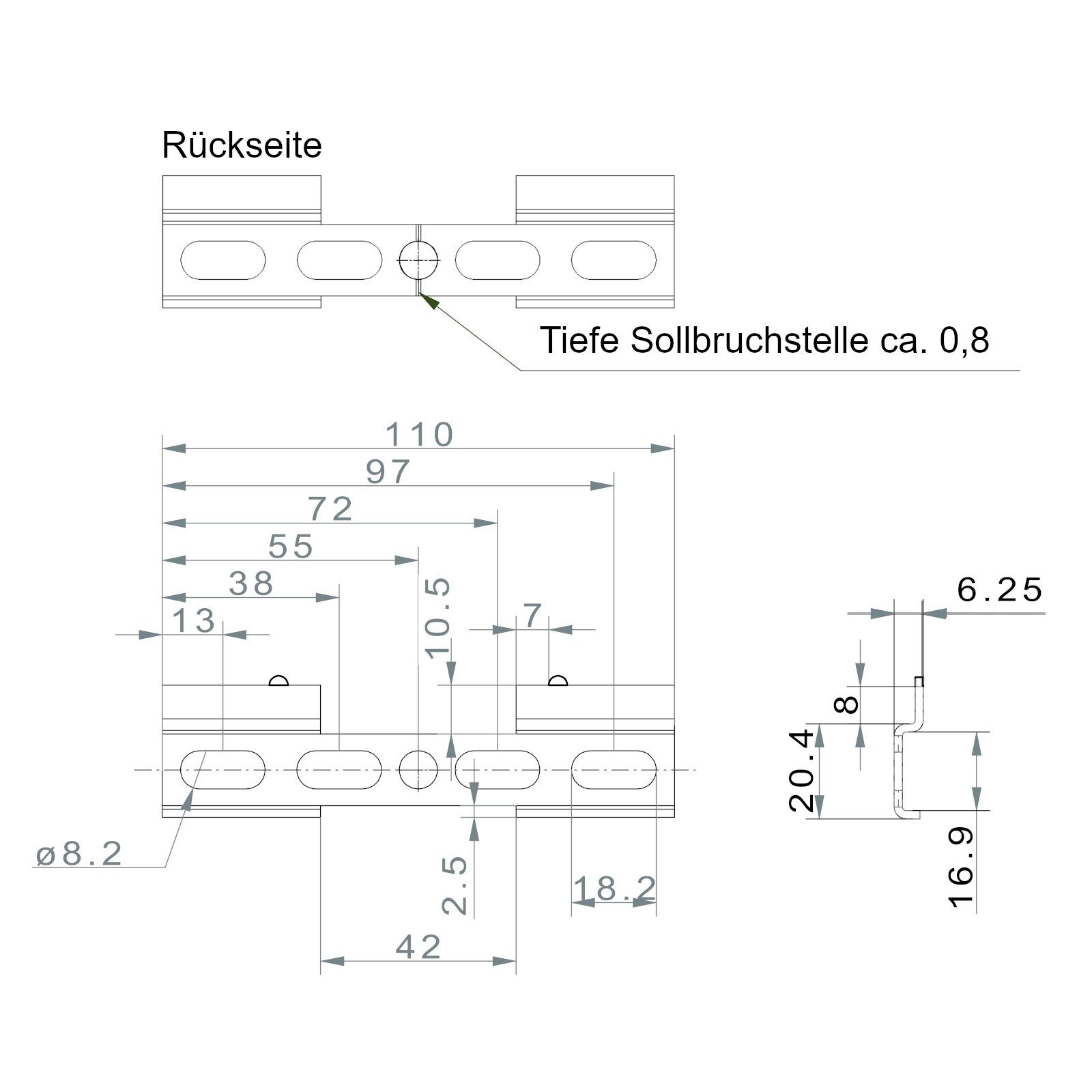 SO-TECH® Montagezubehör verdeckte Schrankaufhänger, verstellbar, Stahl verzinkt, TH6401 Tragkraft/Paar 130 kg mit Aufhängeschiene, 1 Set – Bild 5 von 5