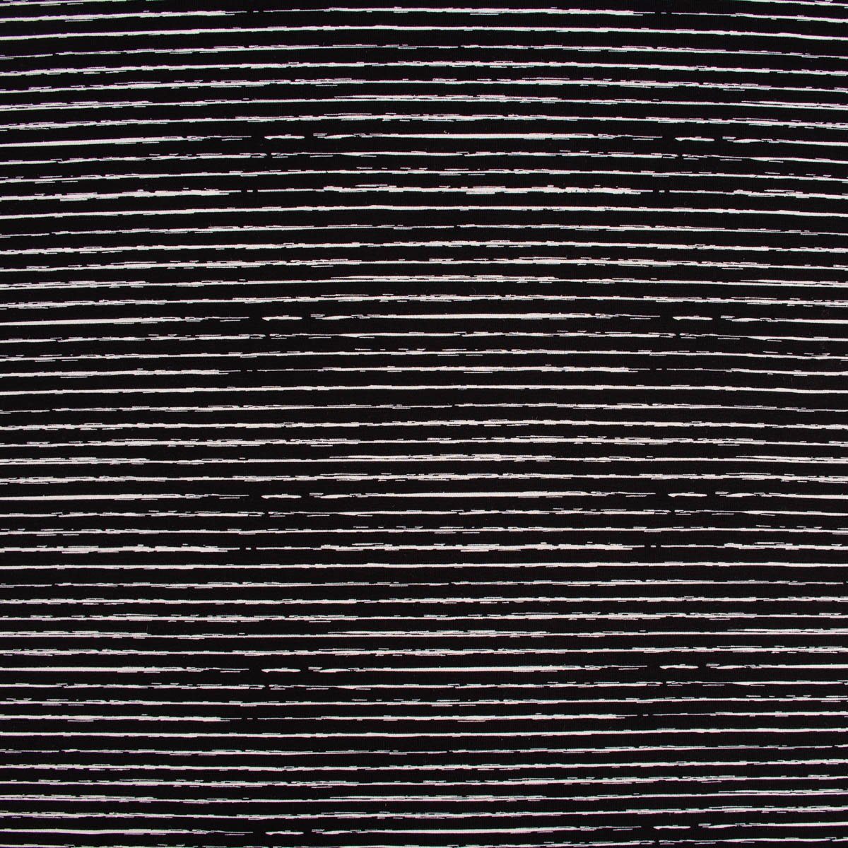 Thumbnail - SCHÖNER LEBEN. Stoff Baumwolljersey Jersey Streifen unregelmäßig schwarz weiß 1,45m Breite, allergikergeeignet