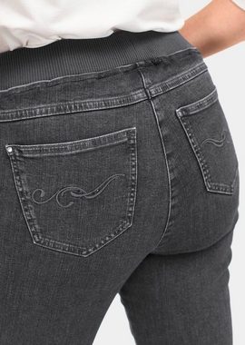 GOLDNER Bequeme Jeans Kurzgröße: Jeansschlupfhose LOUISA mit Jerseybund