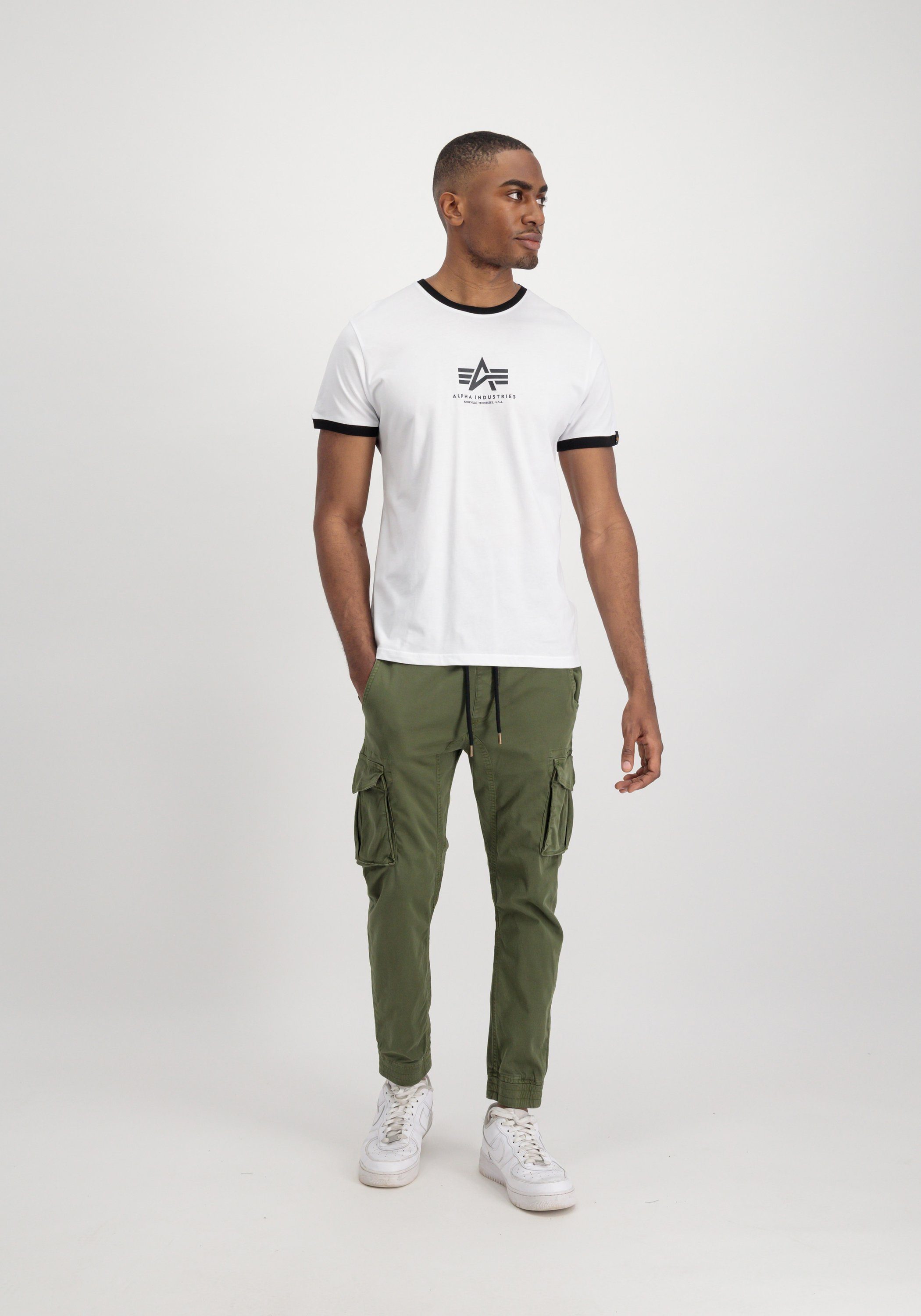 Alpha Industries T-Shirt Alpha Industries T ML white Contrast Basic - T-Shirts Men