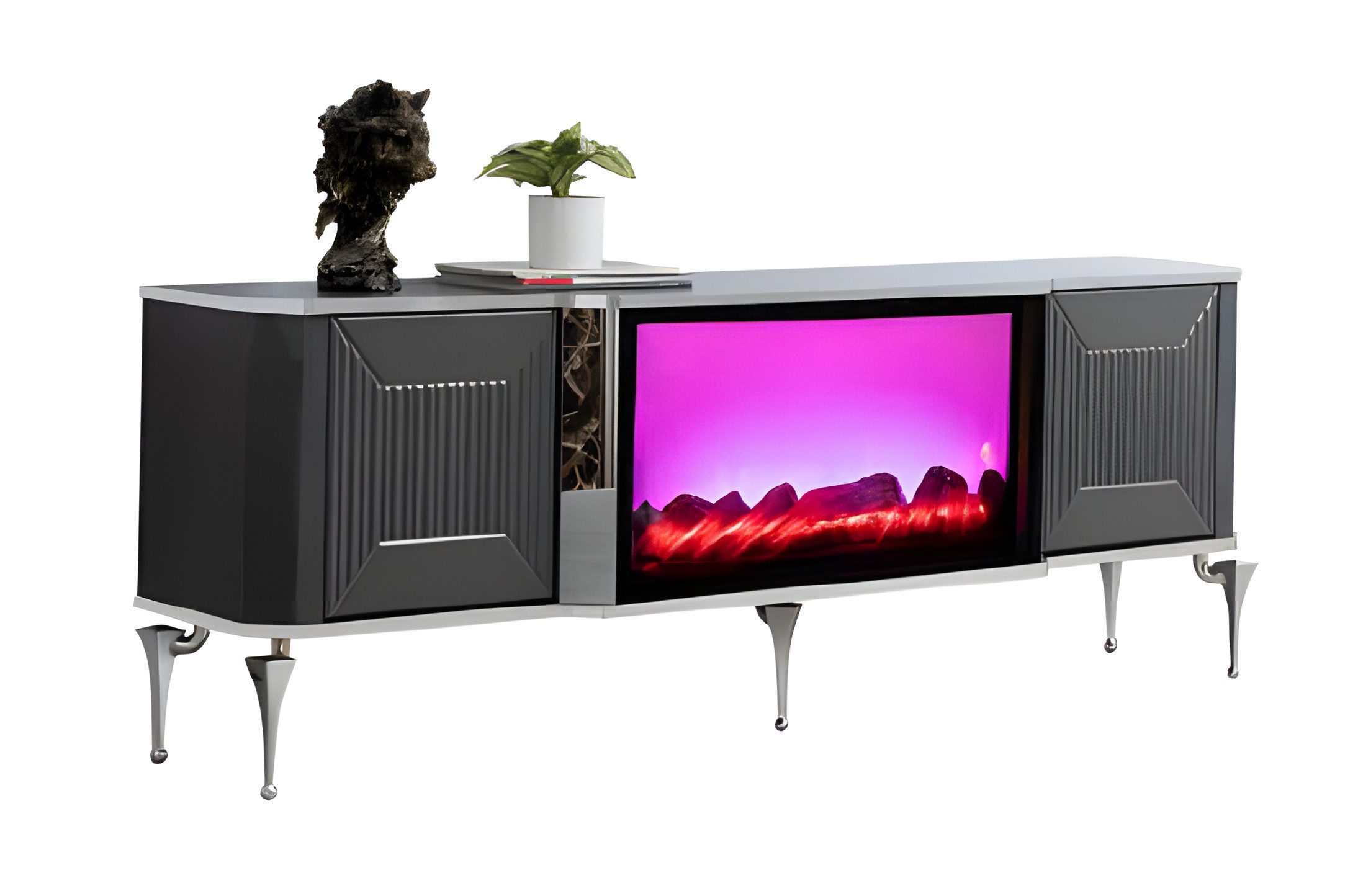 JVmoebel TV-Wand Moderner TV-Schrank mit dimmbarer LED-Beleuchtung und Stauraum, (1-St), Made in Europe