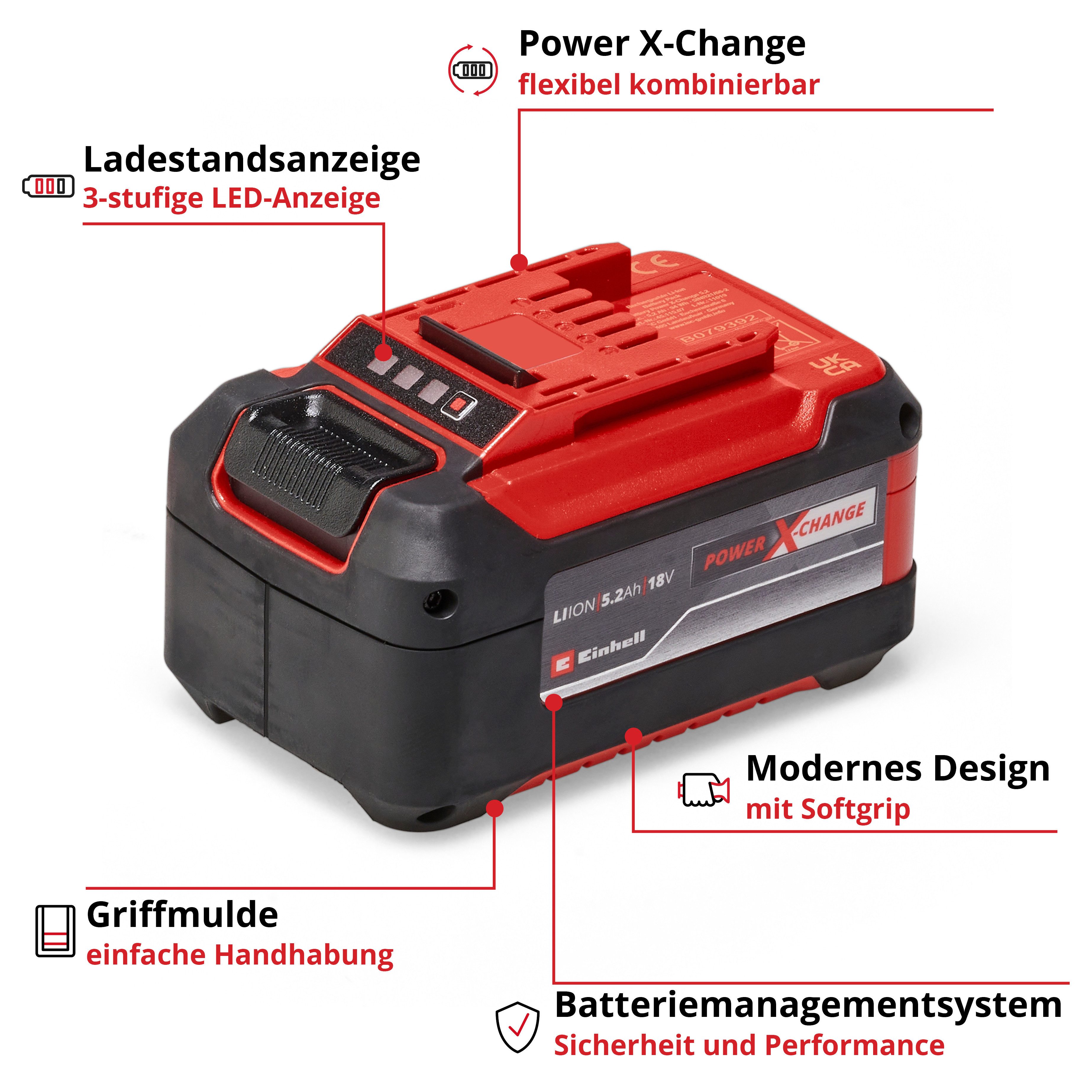 Einhell »Power X-Change Plus« Akku, 18 V, 5,2 Ah