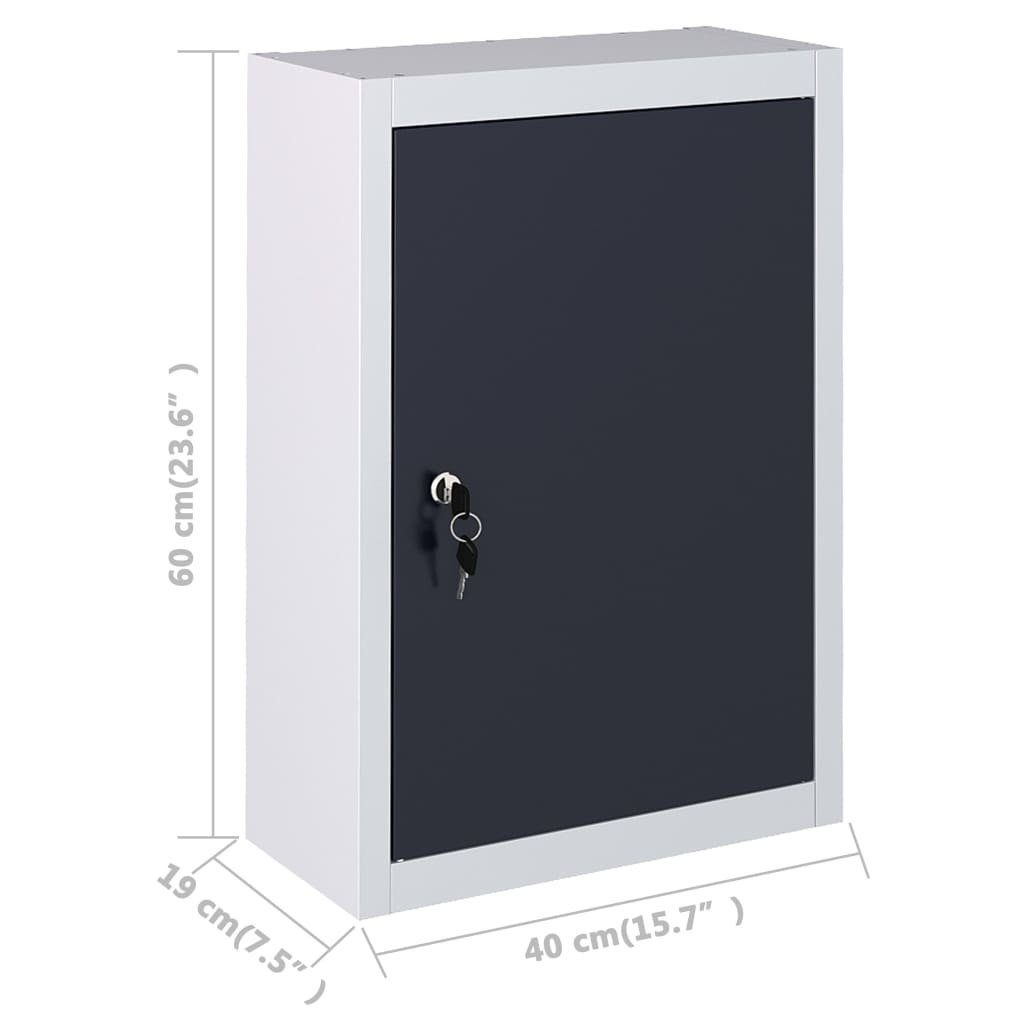 Grau Metall Industriedesign Werkzeugbox St) Wand-Werkzeugschrank vidaXL und (1 Schwarz