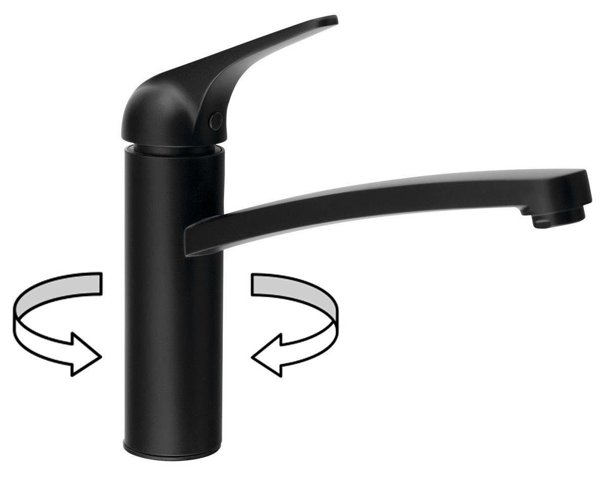 Sapho Küchenarmatur LISON Stand-Spültischarmatur, Schwarz matt Sapho-MJ125B