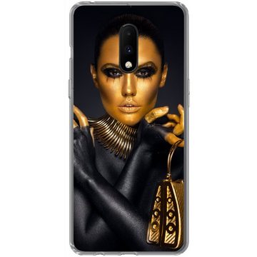 MuchoWow Handyhülle Make-up - Tasche - Gold - Luxus - Frau, Phone Case, Handyhülle OnePlus 7, Silikon, Schutzhülle
