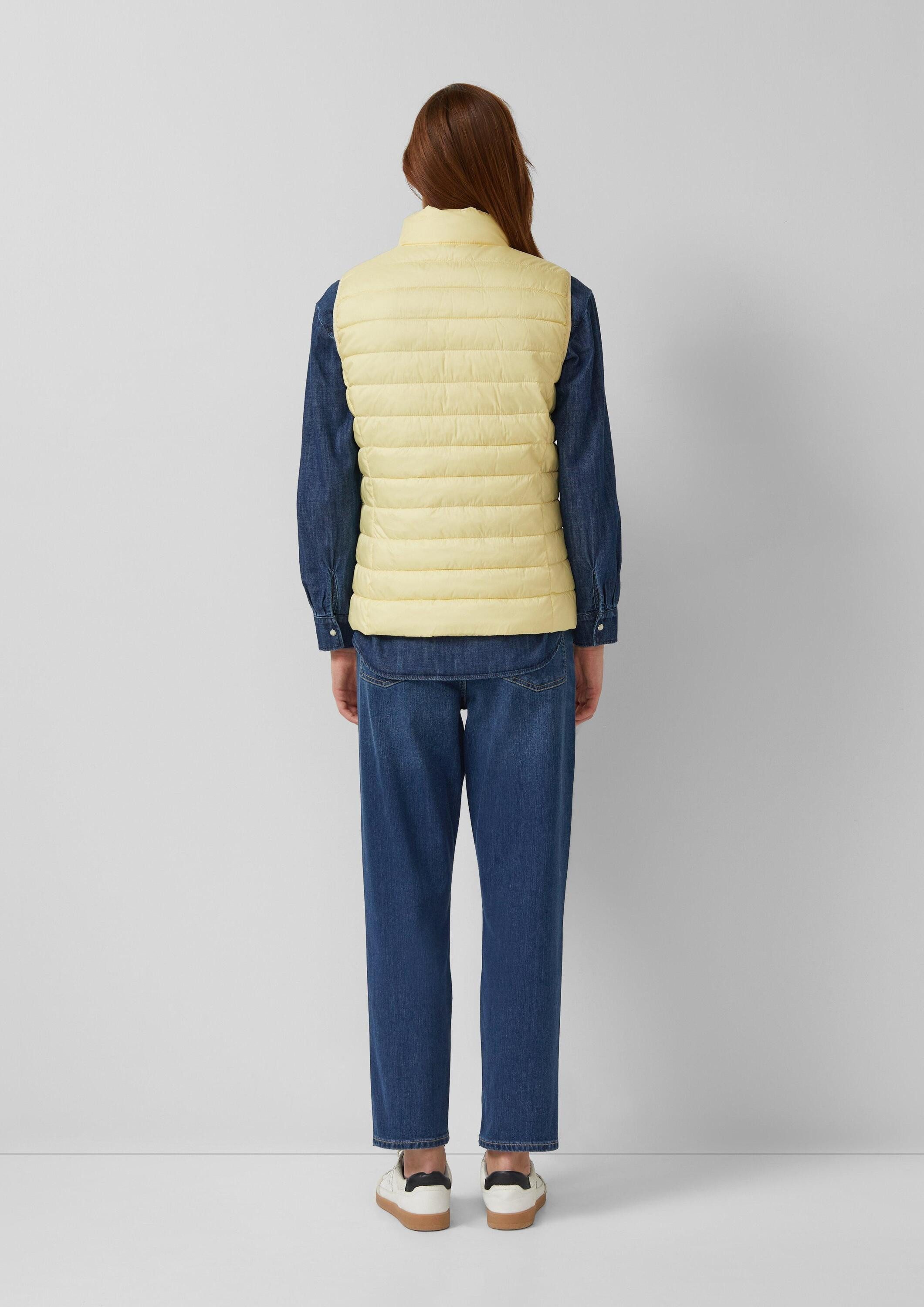 s.Oliver Outdoorjacke Outdoor-Weste Leichte Steppweste mit Stehkragen und Packfunktion