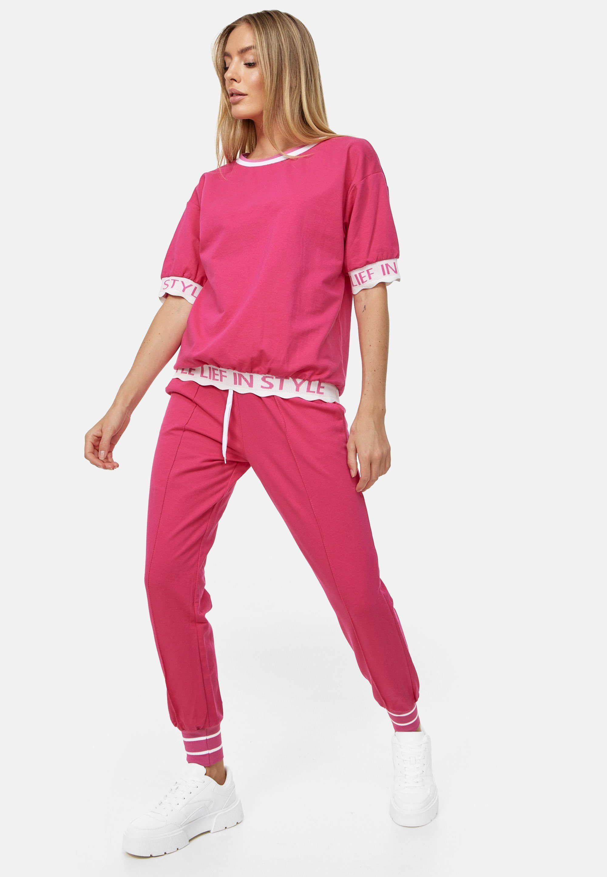 rosa T-Shirt Schriftzug Decay mit stylishem