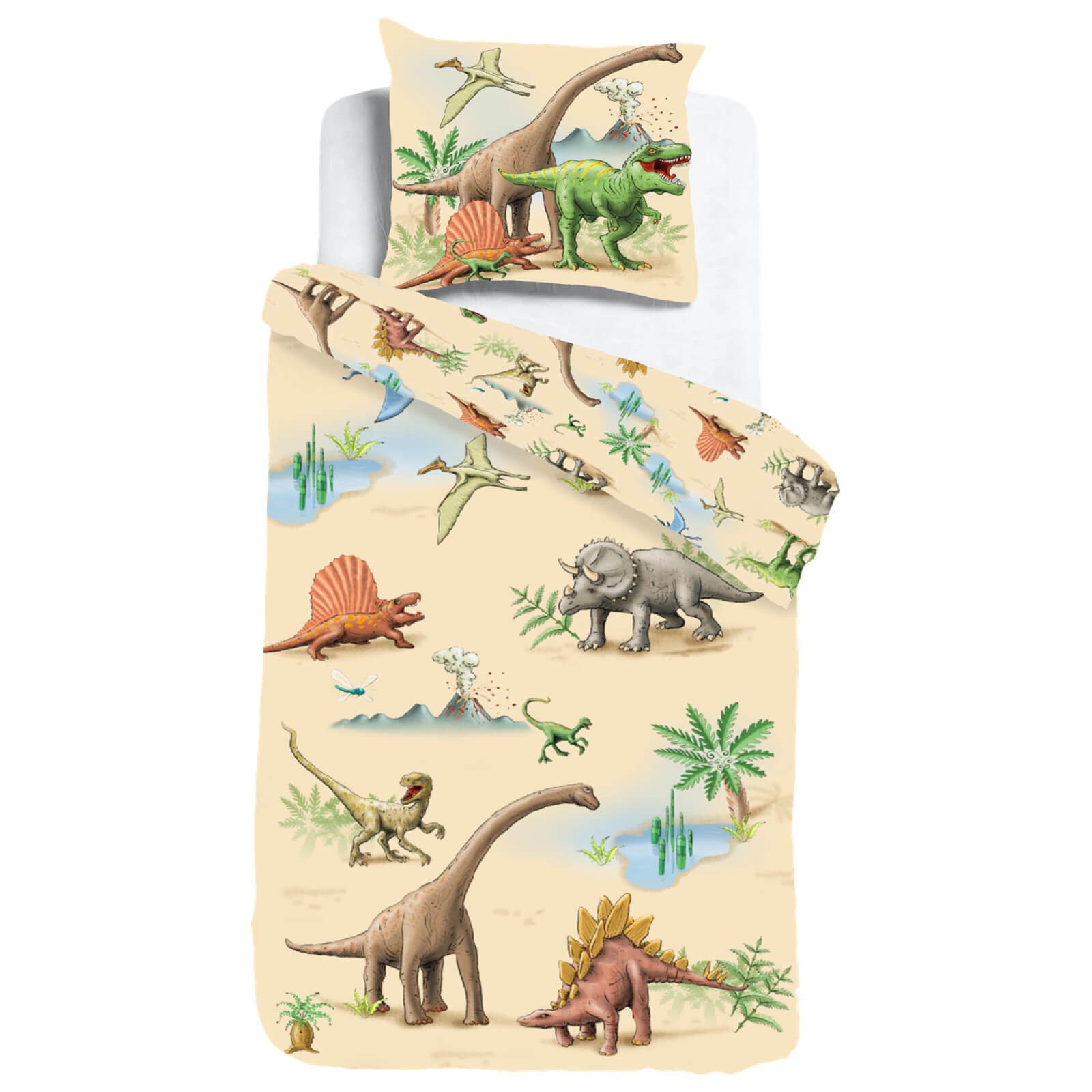 ESPiCO Kinderbettwäsche Dinoland, Renforcé, 2 teilig, Digitaldruck, Dinowelt, Dinosaurierwelt