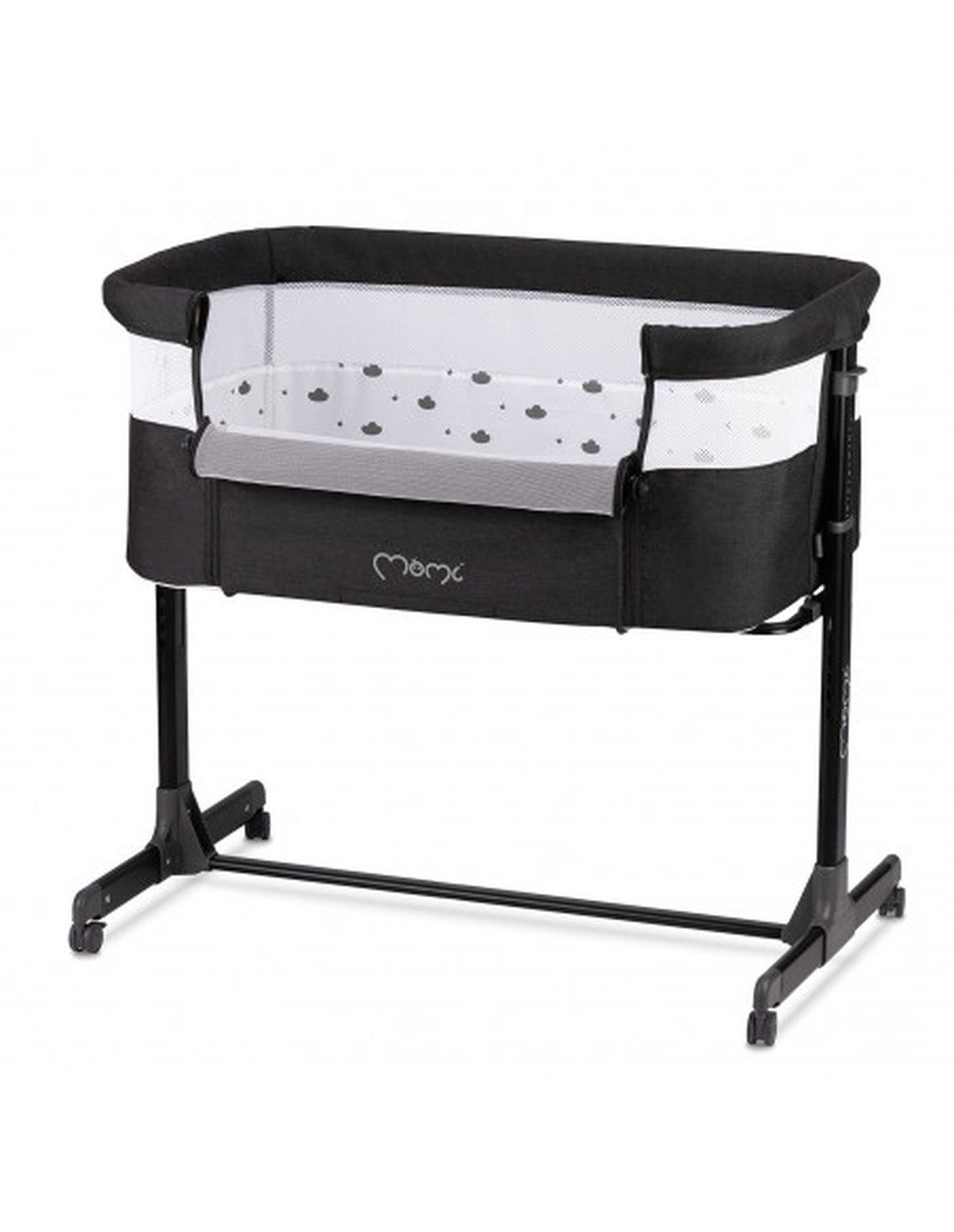 MoMi Beistellbett MoMi REVO 2in1 Kinderbett Dunkelgrau – 6 Höhenstufen
