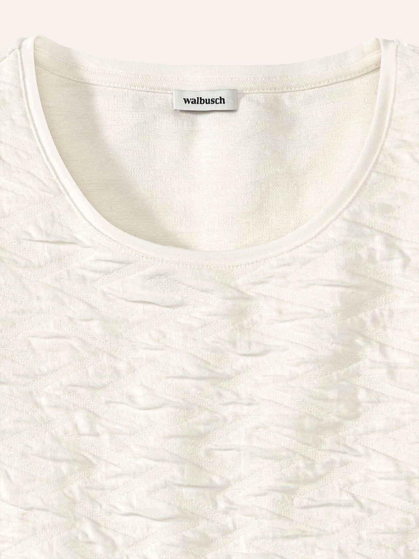 Walbusch Langarmshirt Damen Jacquard-Sweaty 3D Langarmshirt Rundhals pflegeleicht Baumwollmischung (Jersey) für Komfort, atmungsaktiv