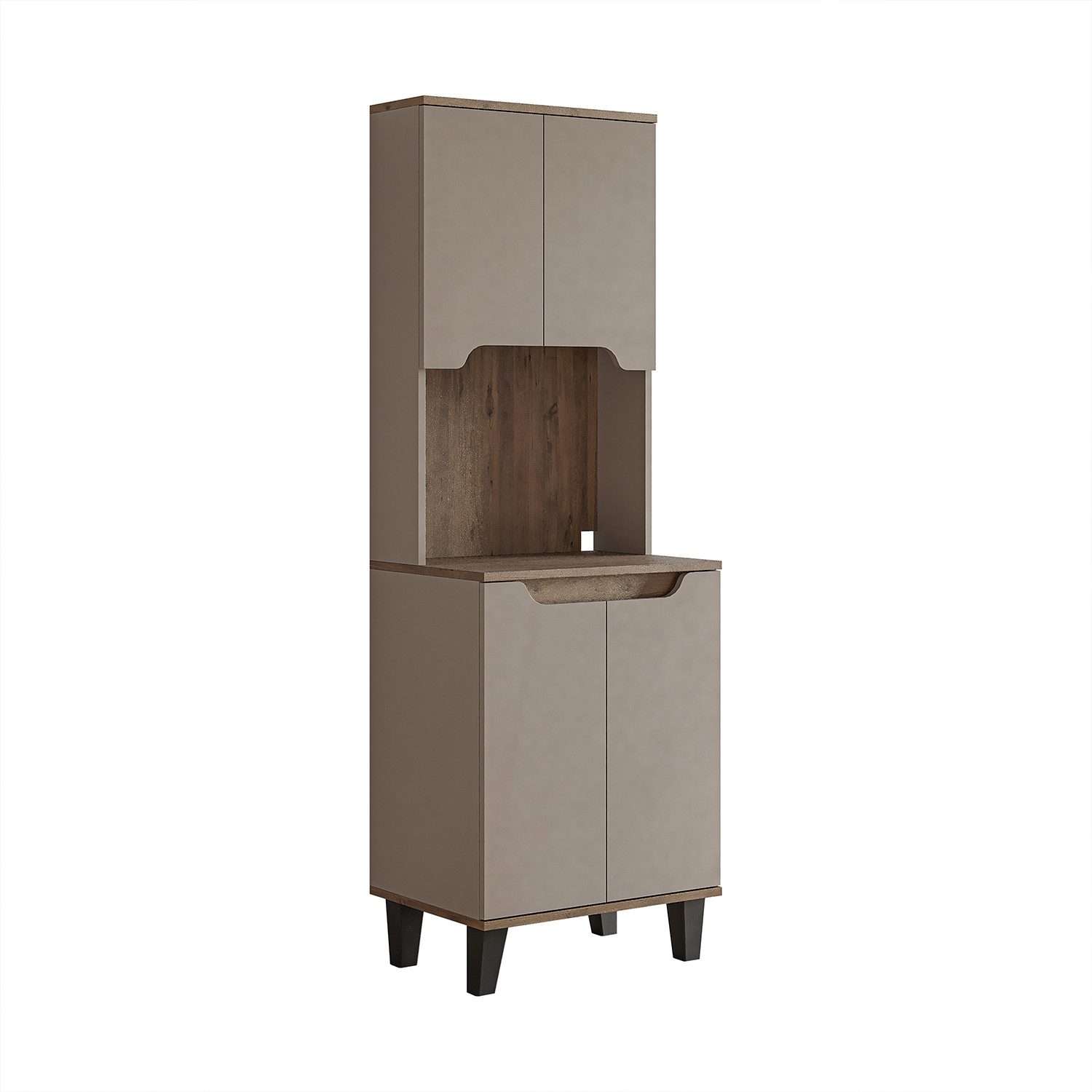 Roomart Küchenbuffet DEFNE mit Nische Kaffeebar Mikrowellenschrank Vorratsschrank, 5 Farben Offene Nische für Kaffeemaschine, 4 Türfächer – Bild 5 von 5