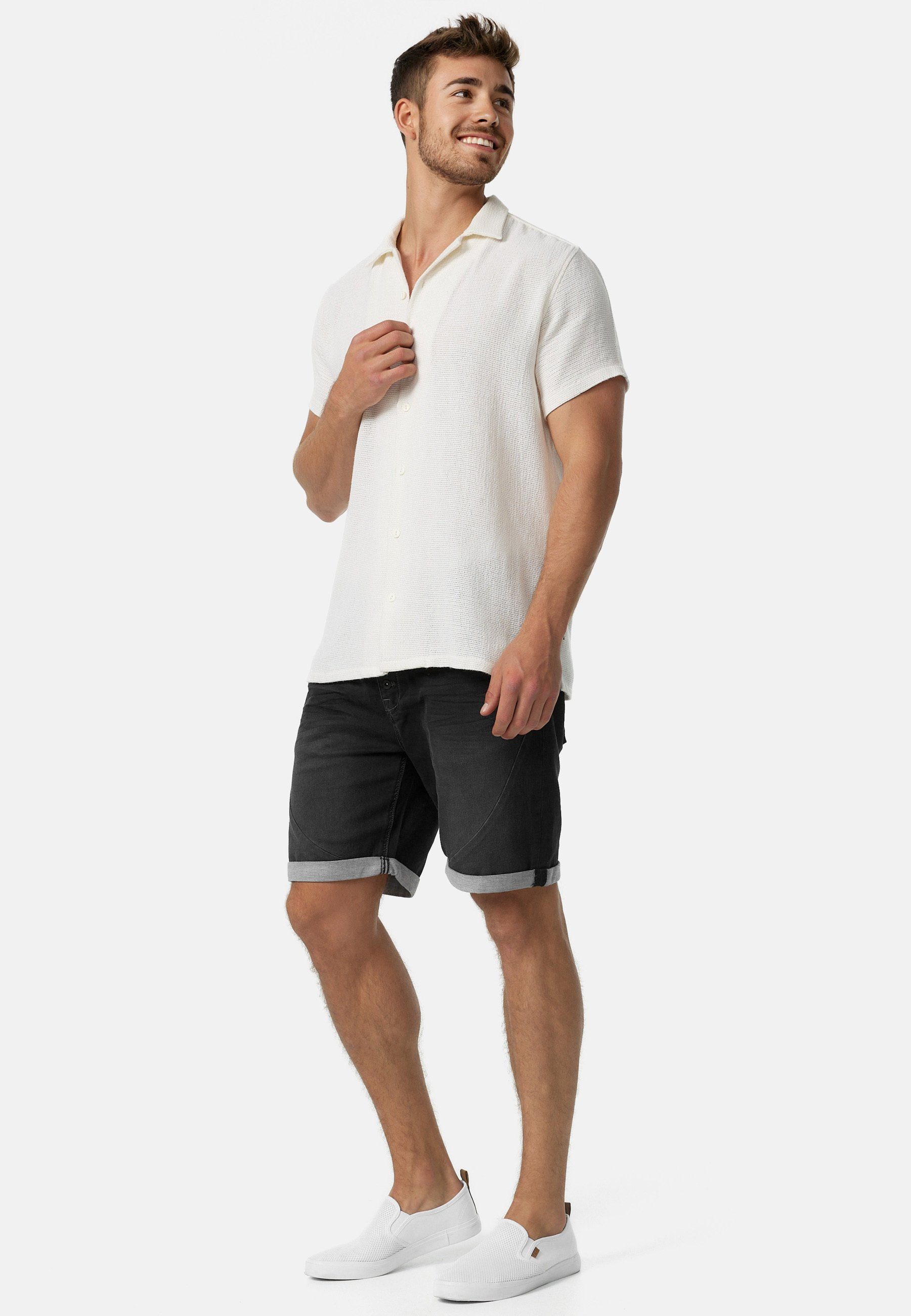Indicode Sweatshorts Herren Piano Sweat Shorts Herrenshorts Trendige Herren Jogger Denim Shorts