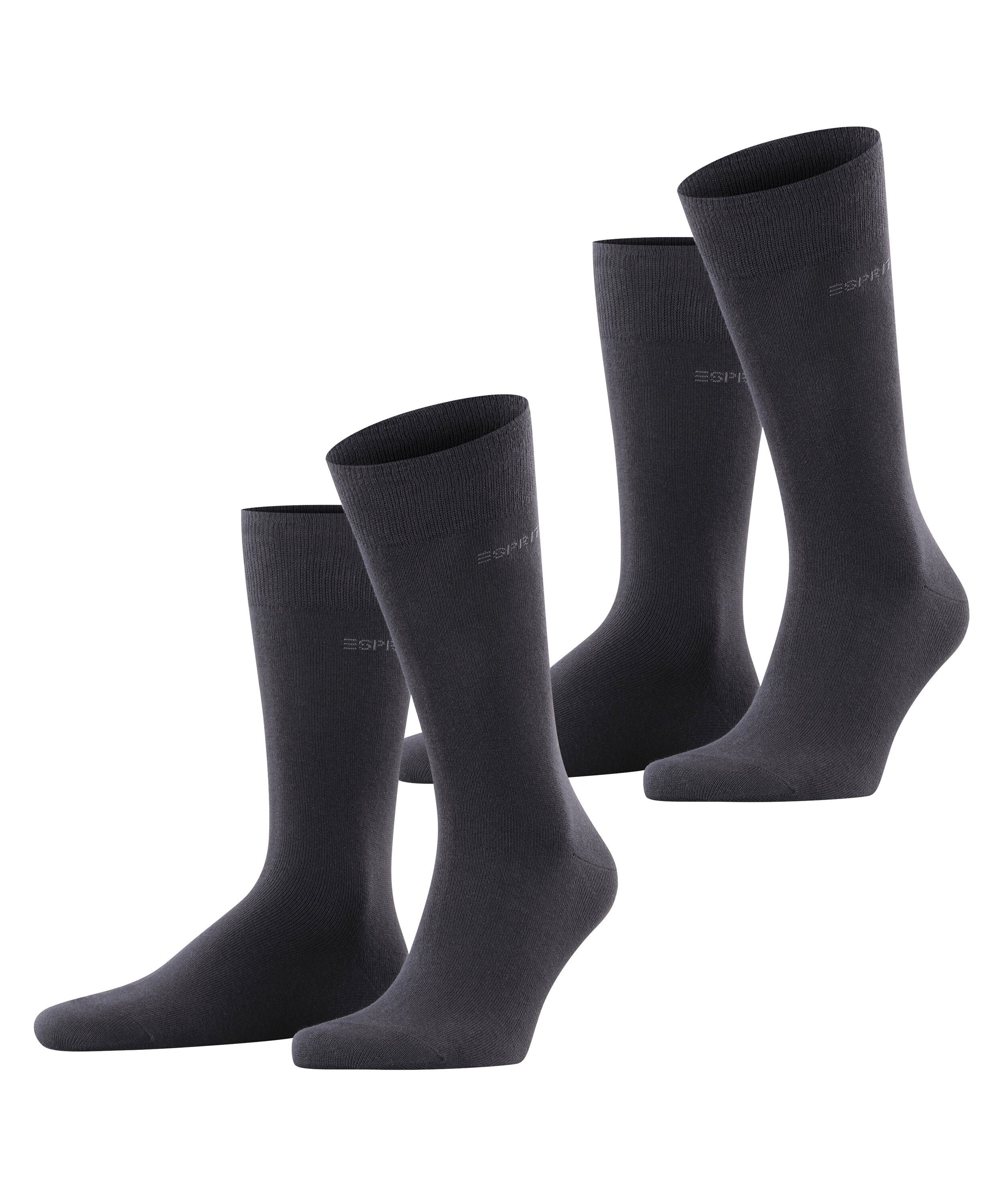 Esprit Socken Esprit Basic Uni 2-Pack Herren (2-Paar) mit hohem Baumwollanteil