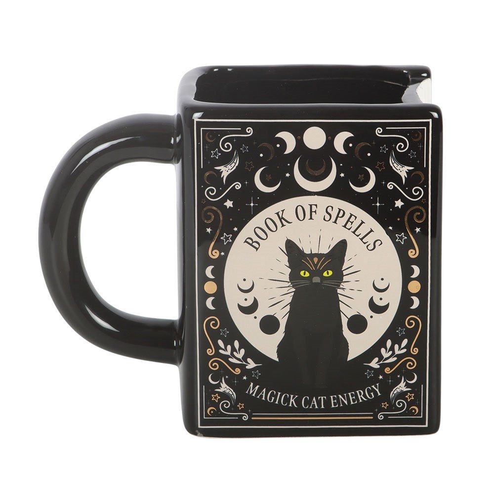 Something Different Tasse Book of Spells Magick Cat Katzen Gothic Tasse Buchform