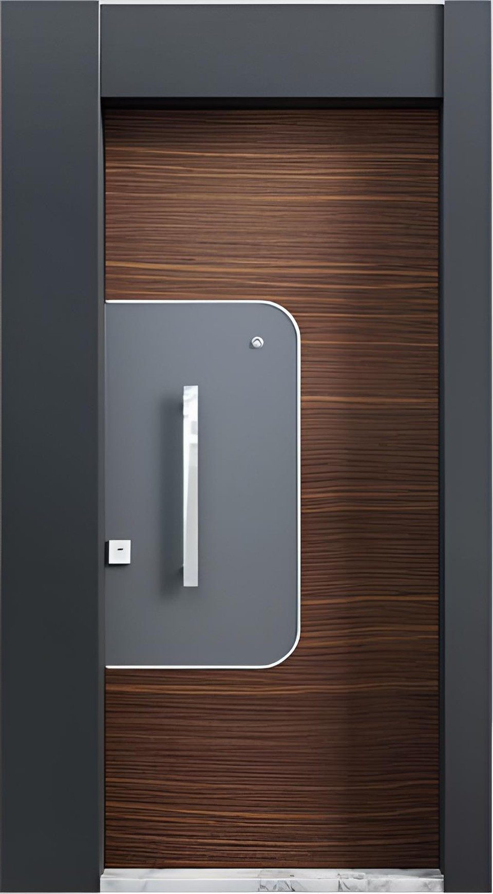 Xlmoebel Haustür Grau-Braune Designer Wohnungstür aus Aluminium und Kunststoff (1-St), Made in Europa