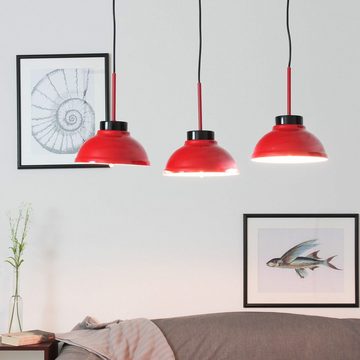 Licht-Erlebnisse Pendelleuchte FACTOR RED, ohne Leuchtmittel, Hängeleuchte Küche Rot Weiß Metall Esszimmer Pendelleuchte Lampe
