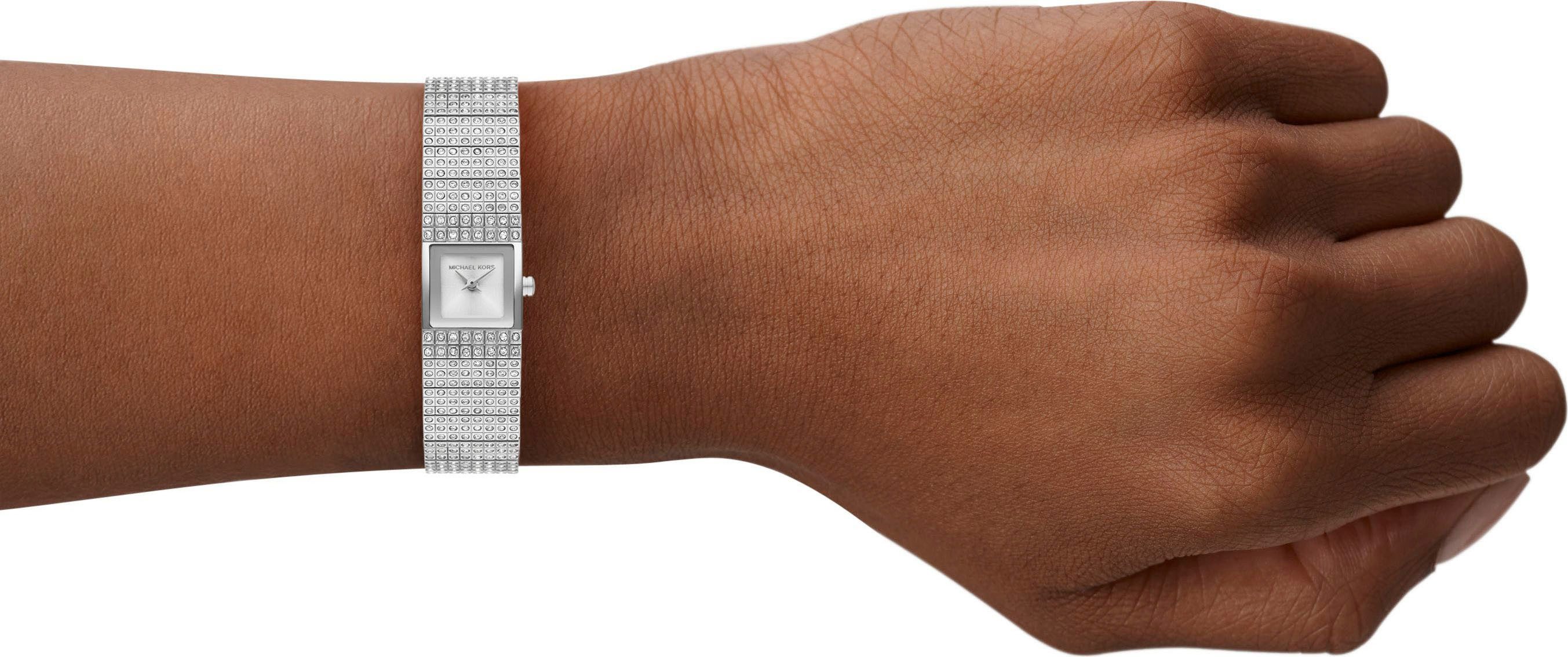 MICHAEL KORS Quarzuhr DARRINGTON MK4886, Armbanduhr, Damenuhr, Edelstahlarmband, analog, Glassteine