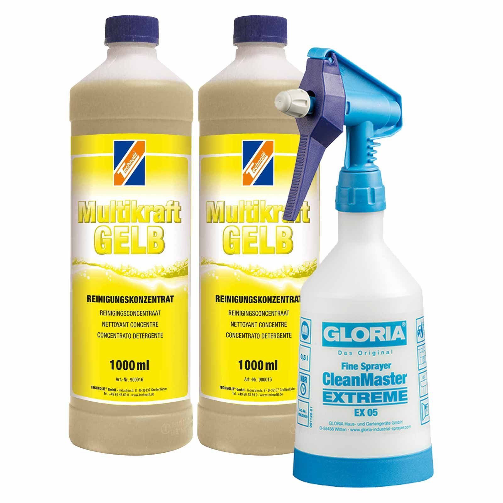 Multikraft Sanitärreiniger 2x1L + Sprühflasche, Badreiniger, Kalklöser Sanitärreiniger