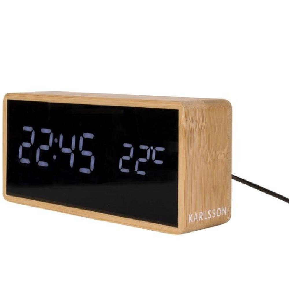 Karlsson Uhr Digitalwecker Tube Bamboo