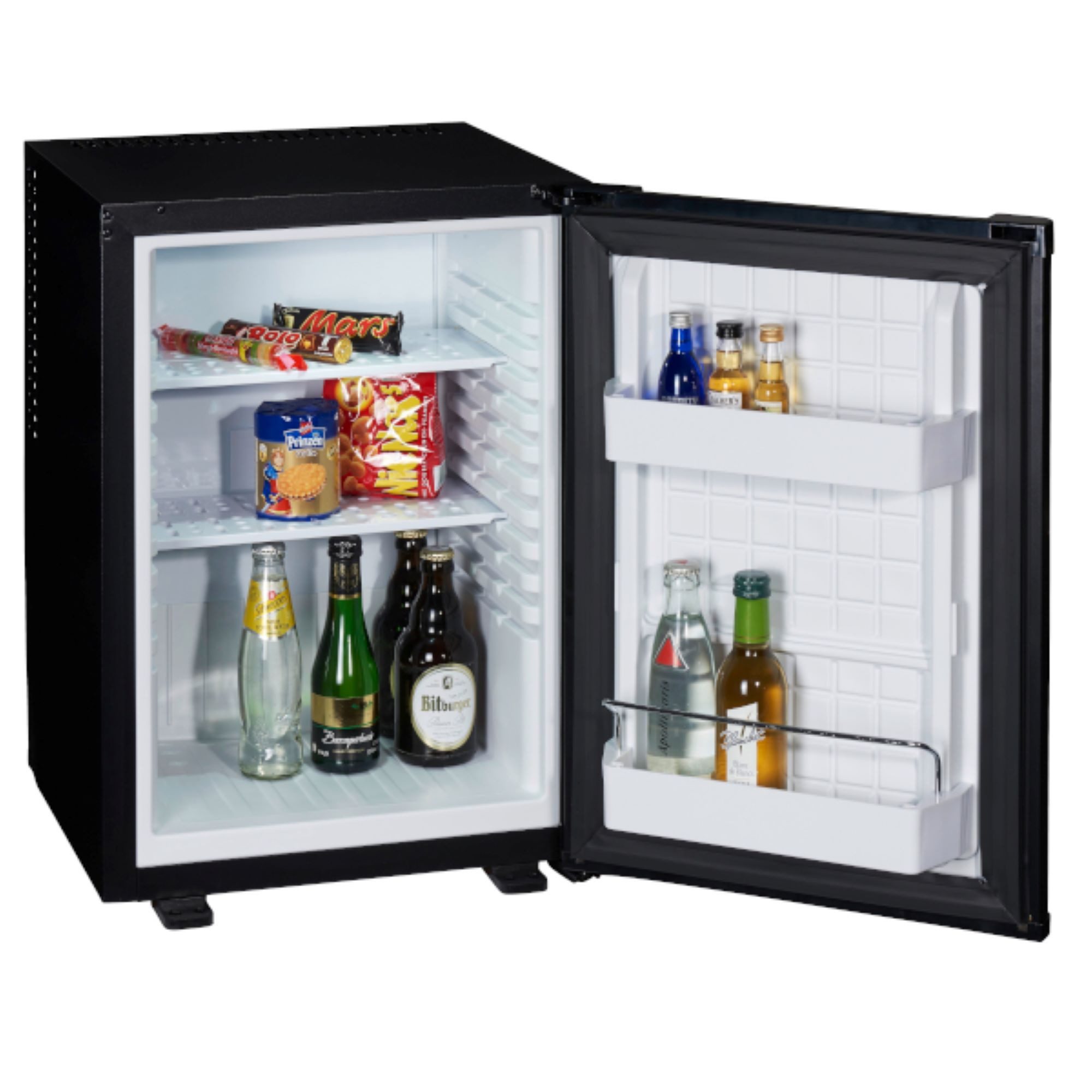 PKM Kühlschrank MC40E, 56 cm hoch, 40 cm breit, Semikonduktor-Kühlschrank 34L geräuschlos schwarz Hotel Mate