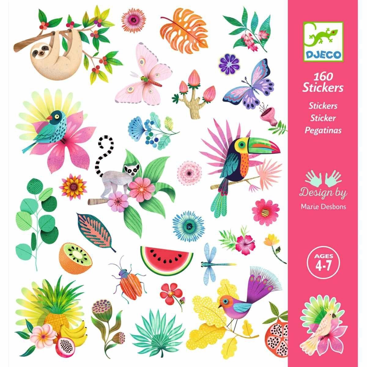 DJECO Sticker 160 DJECO Sticker für Kinder ab 4 Jahren mit tollen Motiven