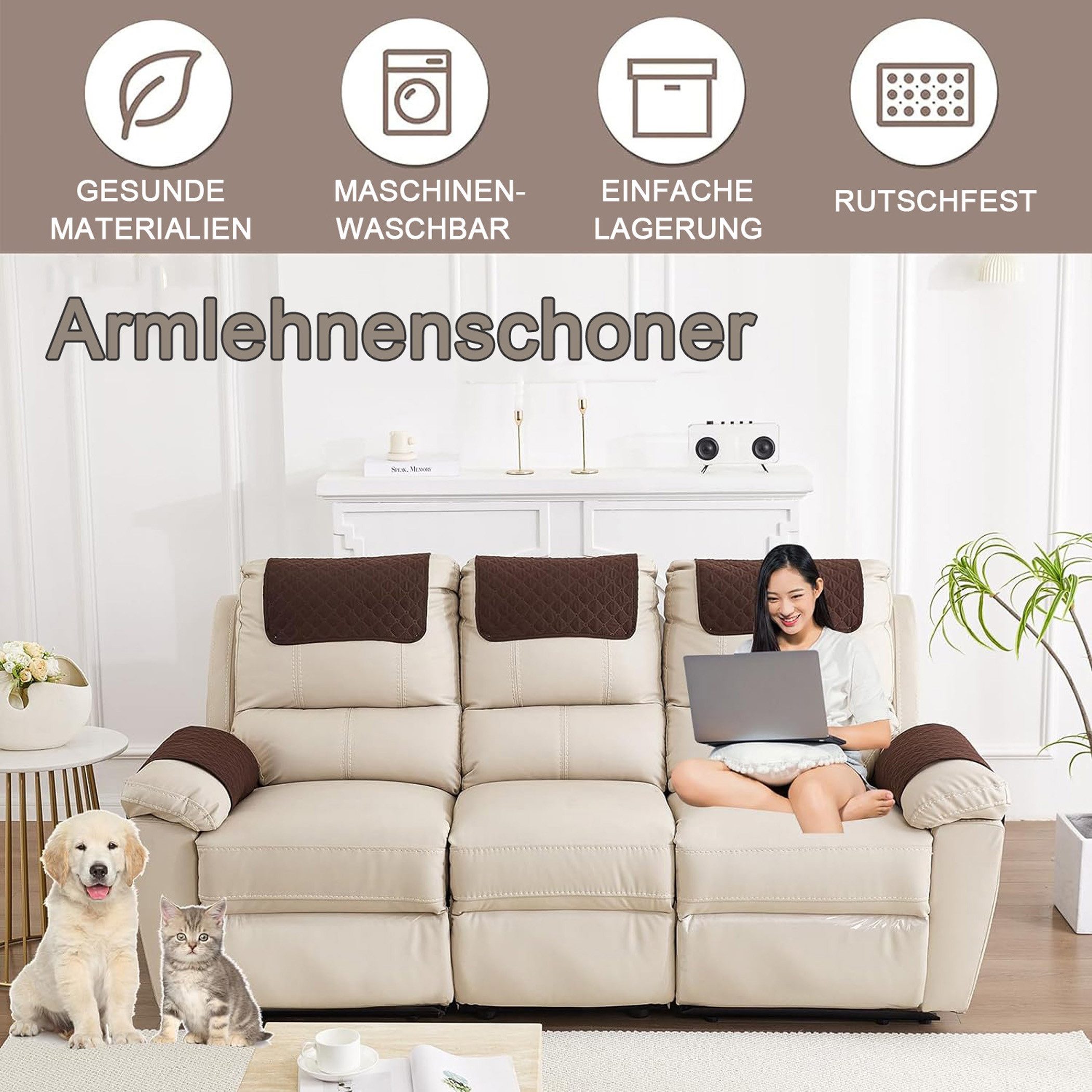 Coonoor Sesselschoner Armlehnenbezüge 3/4/5-er Set, Rutschfester günstig online kaufen
