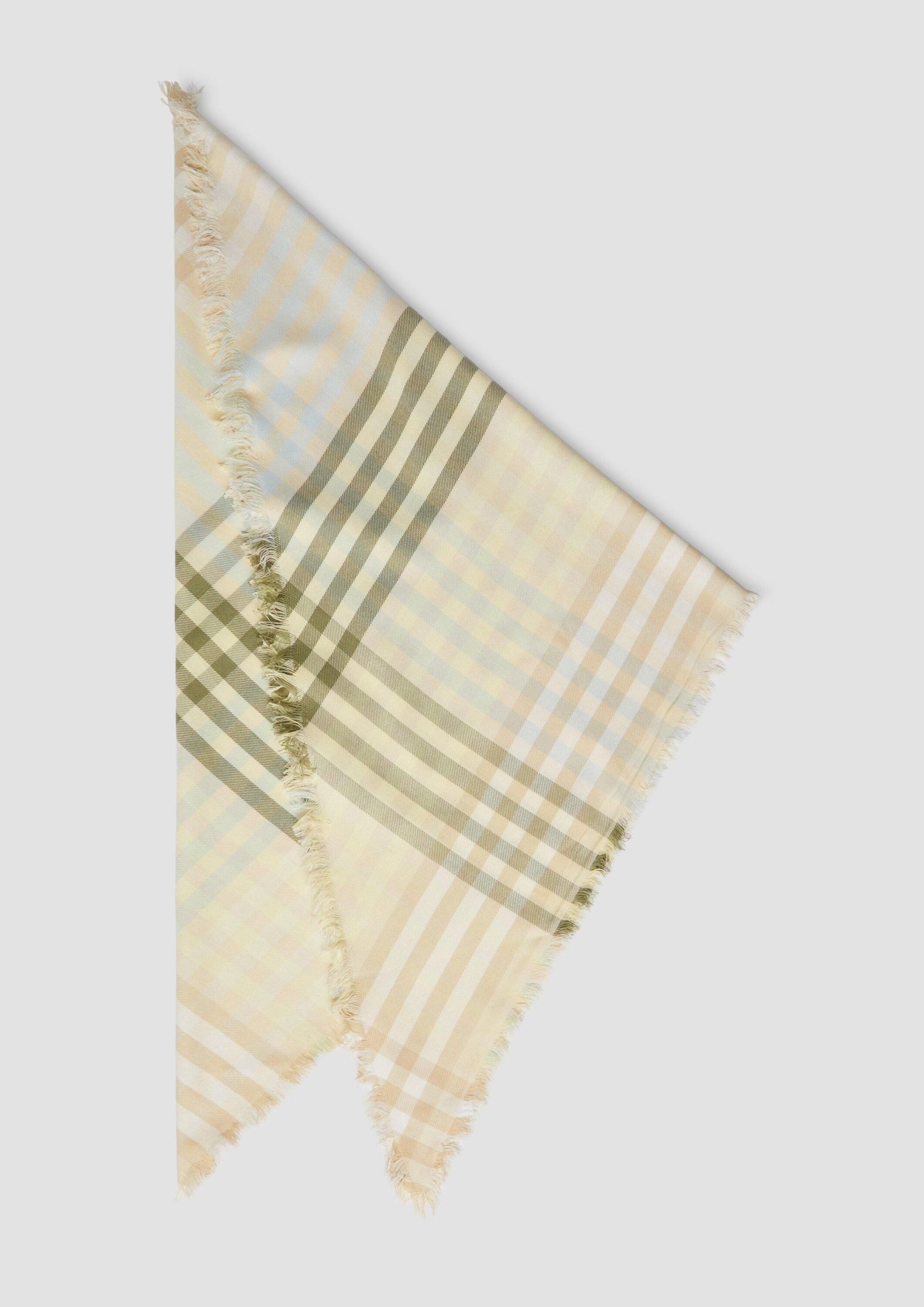 s.Oliver Schal Schal, Karierter Jacquard-Schal mit offenen Fransen