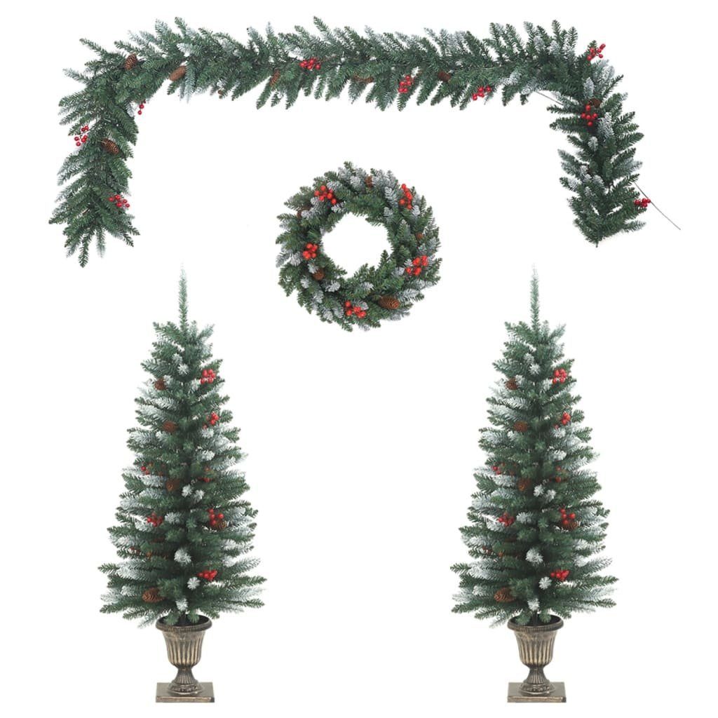 Weihnachtsbaum Weihnachten vidaXL Künstlicher Türschmuck-Set PVC für 4-tlg.