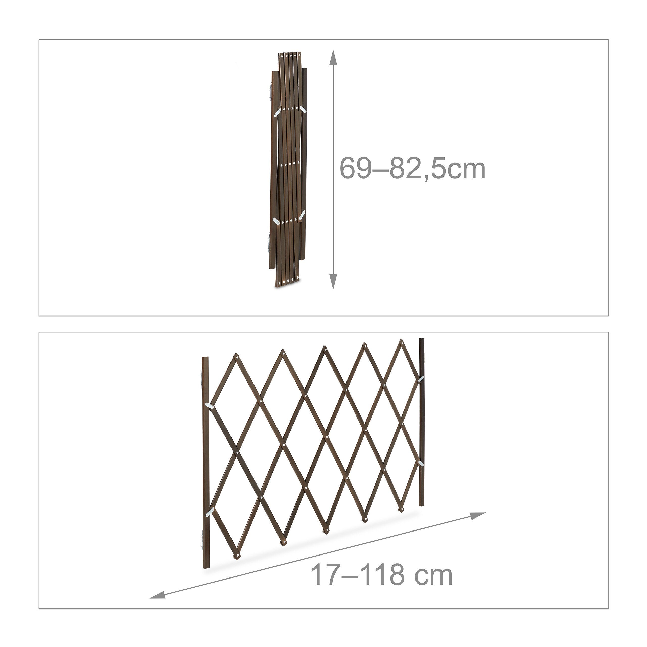 relaxdays Universalschutzgitter Ausziehbares Hundeabsperrgitter in Braun
