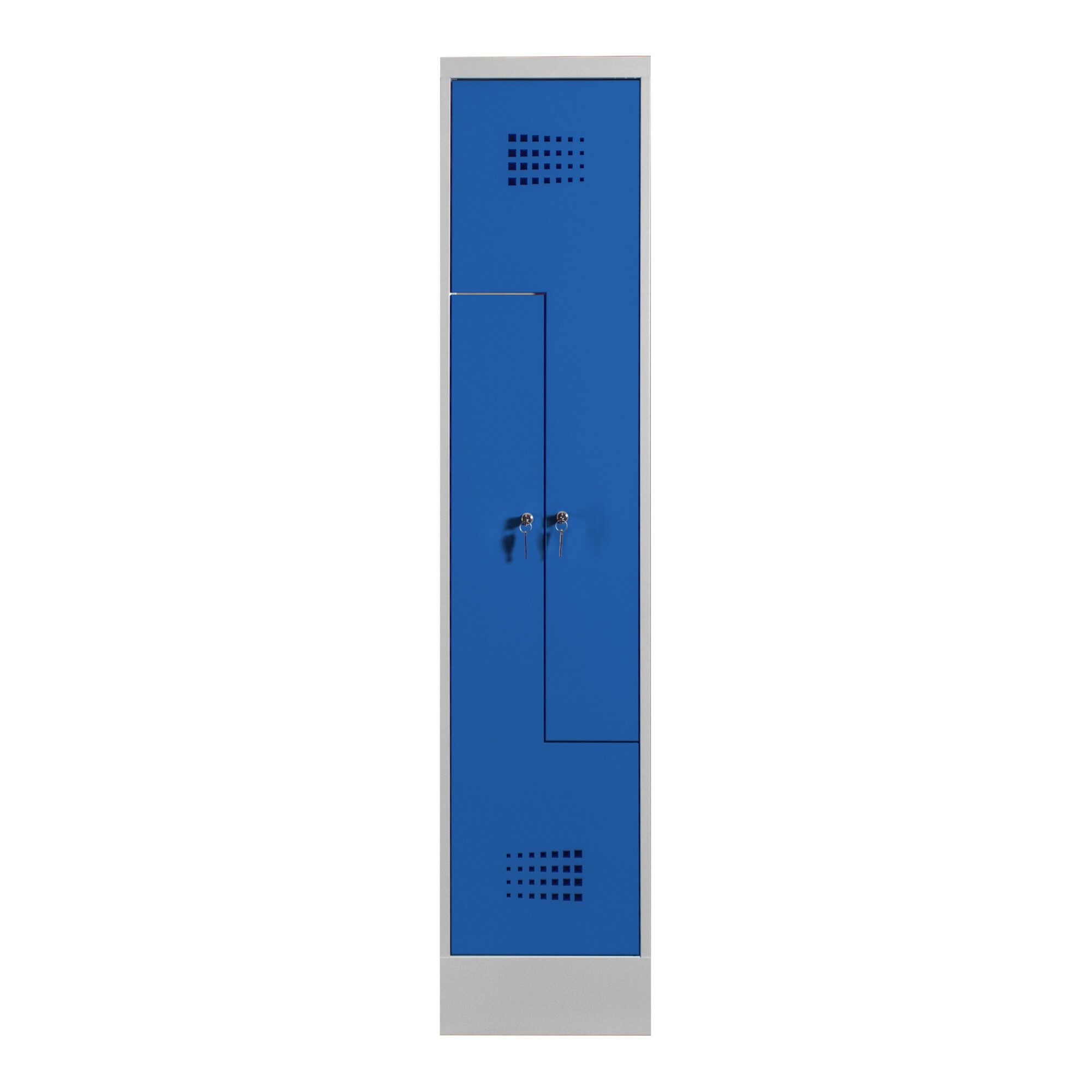 Stier Garderobenschrank STIER Z-Garderobenspind Premium mit Sockel 2 Abteile Zylinderschloss