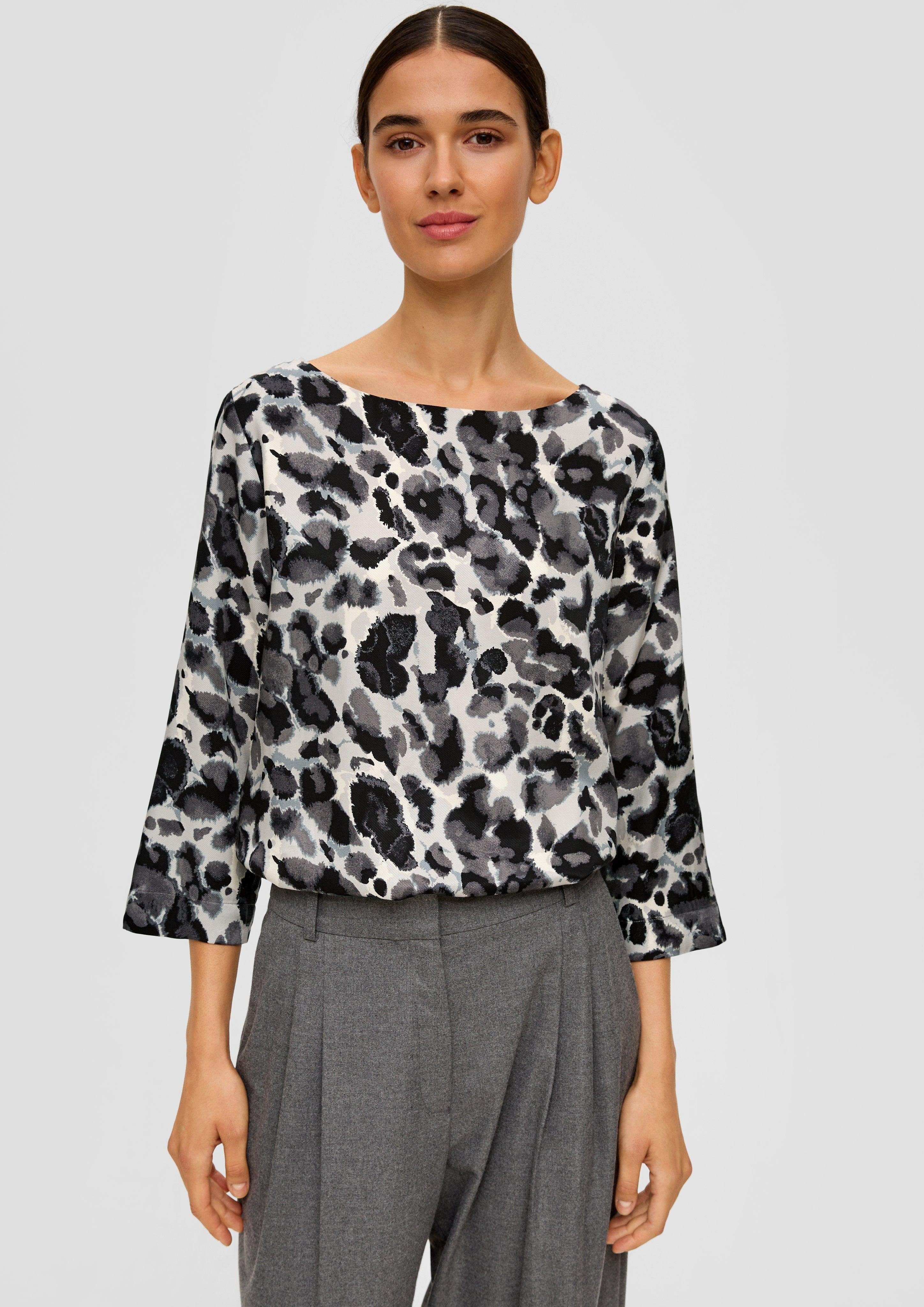 Langarmbluse Gemusterte Bluse aus Jacquard