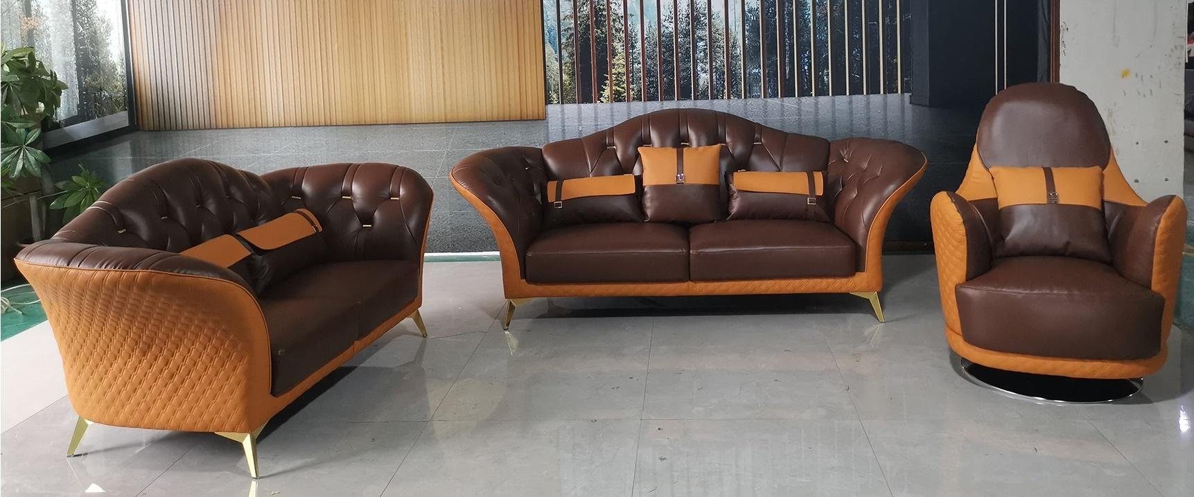 JVmoebel Sofa Stilvolle Couchgarnitur 3+2+1 Sitzer Wohnlandschaft Neu, Made in Europe