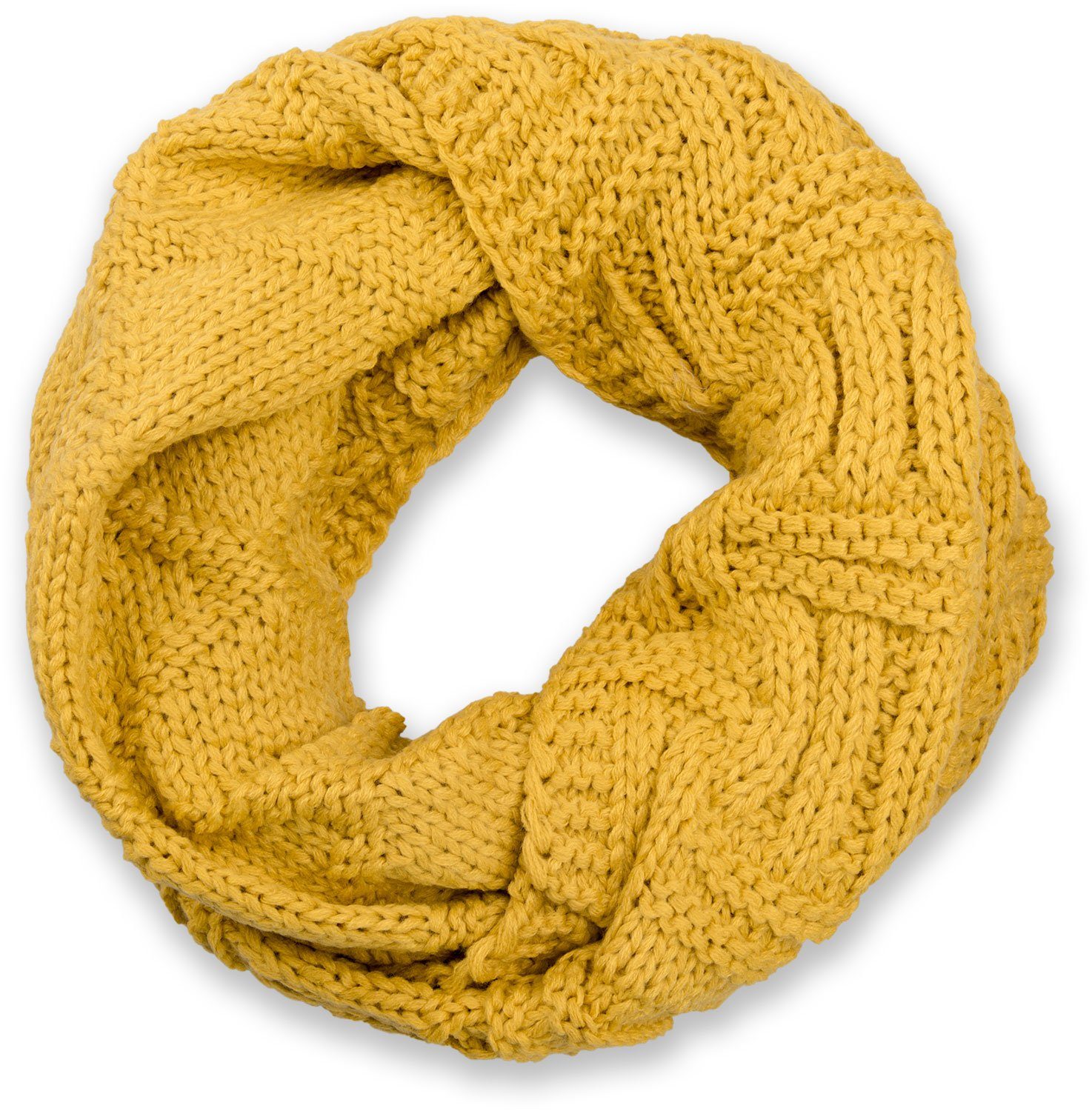 Strickschal Strick Loop mit Gitter und Rippenmuster