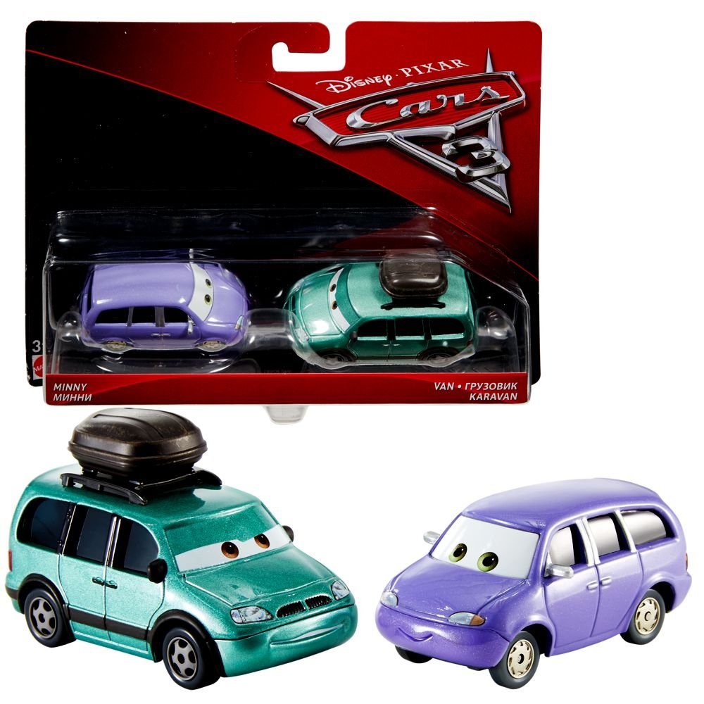Disney Cars Spielzeug-Rennwagen Auswahl Van Doppelpack Cars & Modelle Fahrzeug Cast Disney 1:55 Minny Die