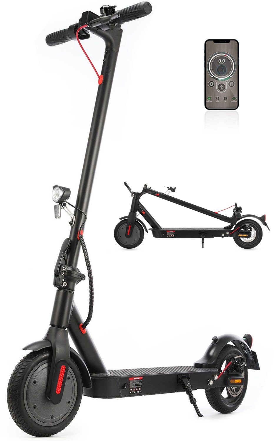 iscooter E-Scooter Elektroroller mit Straßenzulassung (ABE), Komfortable Stoßdämpfung, 350,00 W, 20,00 km/h, APP-Verbindung, Faltbar, Sicheres Bremsensystem, LED-Display E Roller E-Scooter NONE Stoßdämpfung