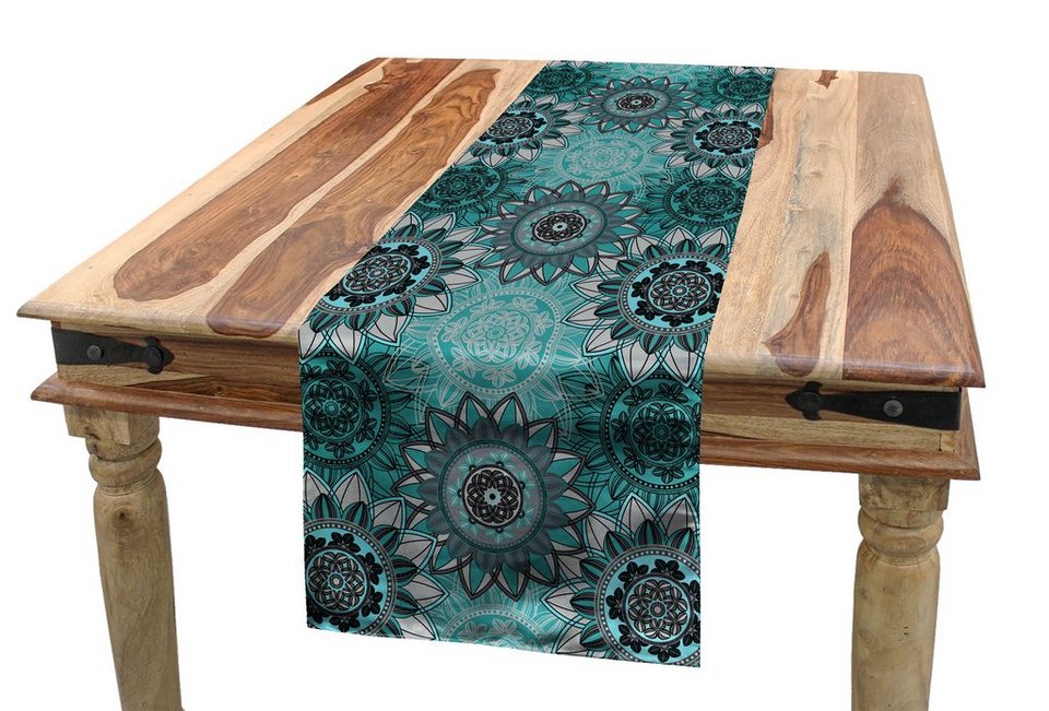 Küche Tischläufer, Abakuhaus Hippie Esszimmer Frühling Rechteckiger Dekorativer Oriental Tischläufer Mandala