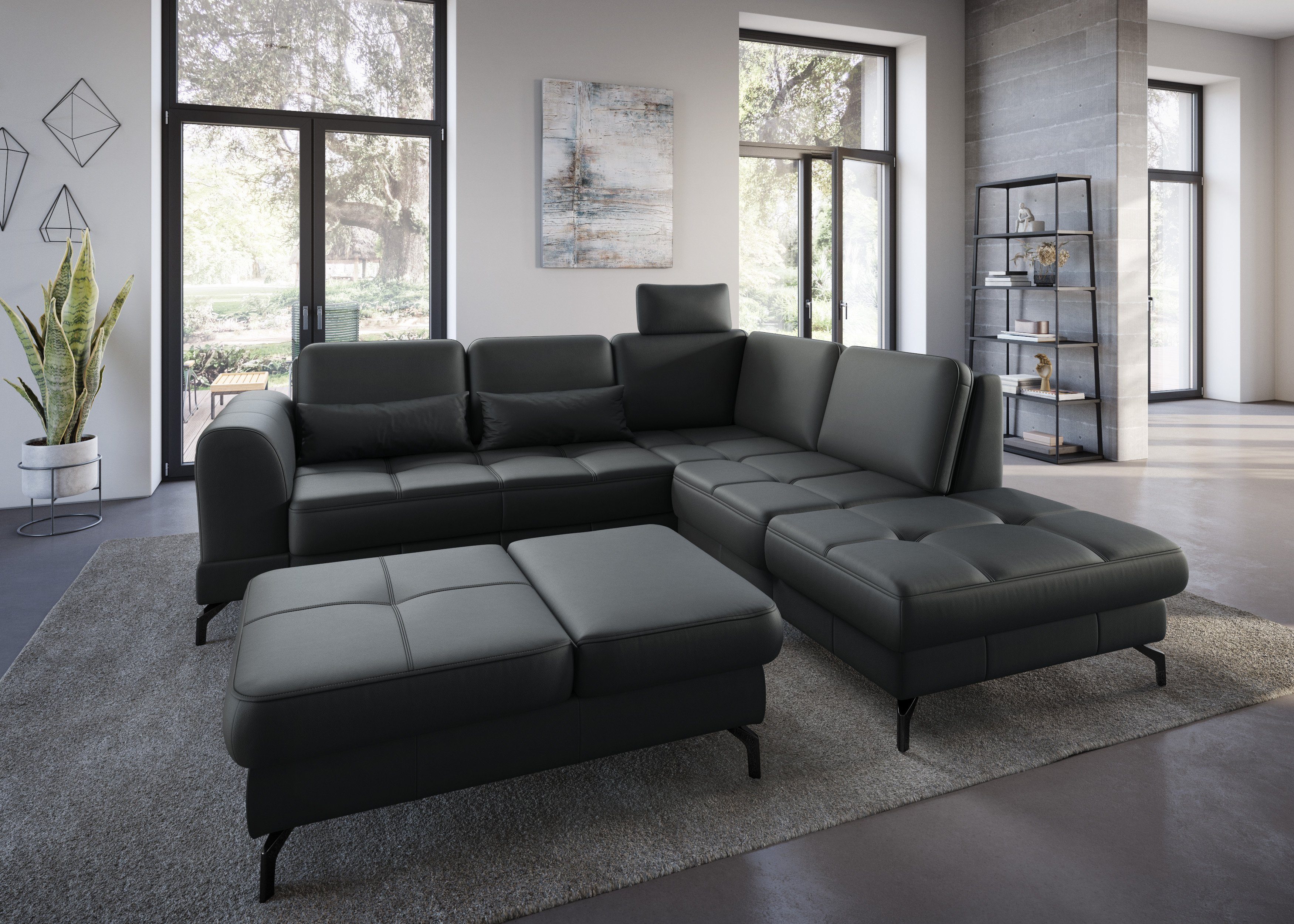 sit&more Hocker Bendigo, mit Klappfunktion, Bodenfreiheit 12 cm, wahlweise in 2 Fußfarben