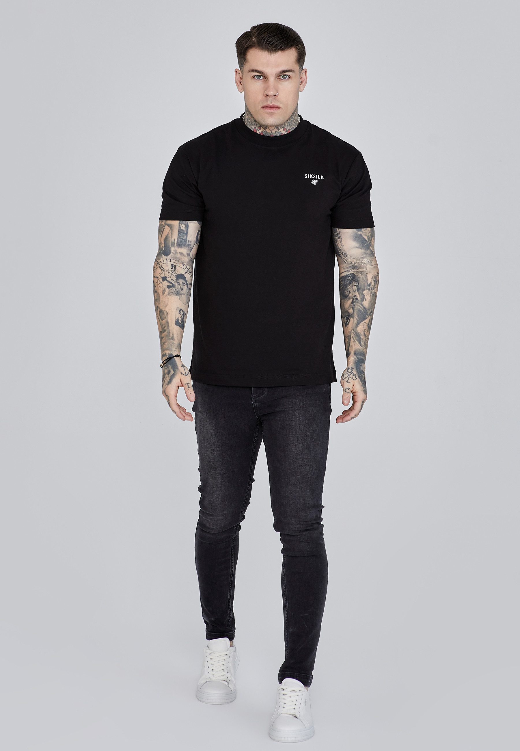 Siksilk Skinny-fit-Jeans SikSilk Herren Gewaschene Schwarze günstig online kaufen