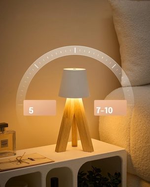 AKKEE Tischleuchte LED Nachttischlampe Touch Dimmbar Wasserdicht Stativ Tischlampe, 3-Farben stufenloses Dimmen, LED fest integriert, Kaltes Weiß Warmes Weiß Natürliche Weiße, für Schlafzimmer Coffee Buffet Restaurant Wohnzimmer