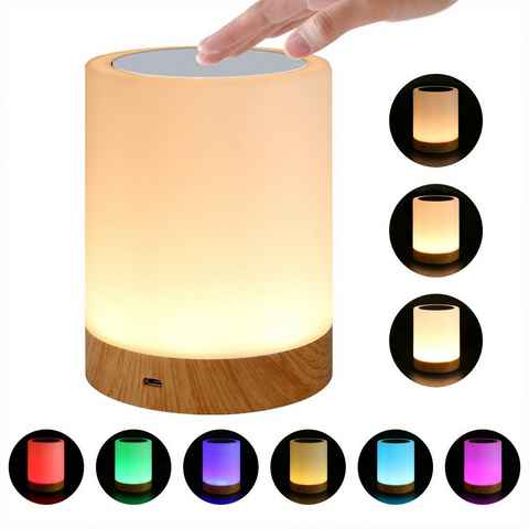 Welikera Nachttischlampe LED Nachttischlampe,Touch Dimmbar Tischlampe mit 16 Farben