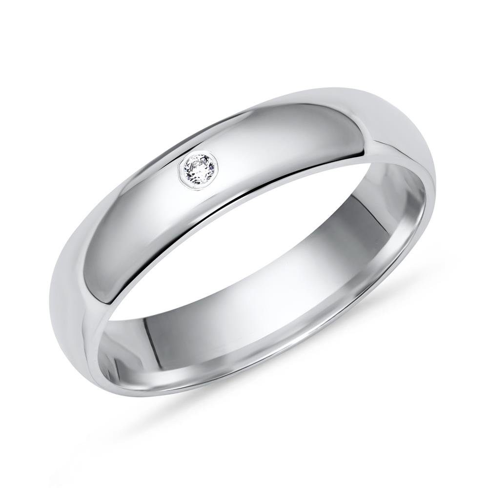 Fingerring Hochglanzpolierter 925 Silberring 4mm Zirkonia - Größe wählbar R8538cz